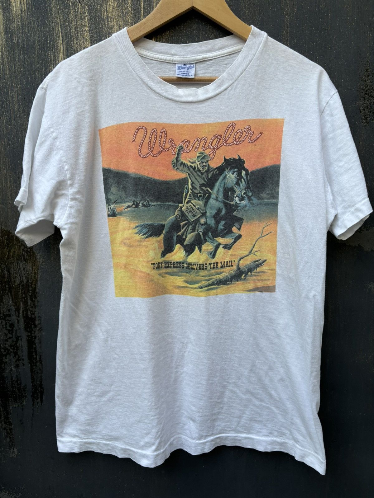 Vintage × Wrangler VERY RARE! Vintage 90’s Wrangler Art Shirt Cowboy Size US L / EU 52-54 / 3 - 1 Thumbnail
