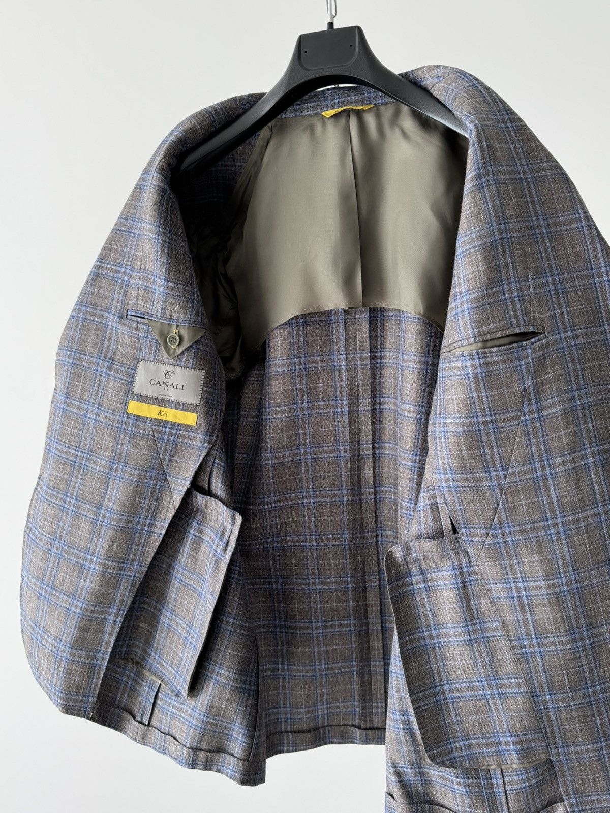 Canali Canali Kei Wool, Silk & Linen Two Button Sport Grey Jacket Size 42R - 6 Thumbnail