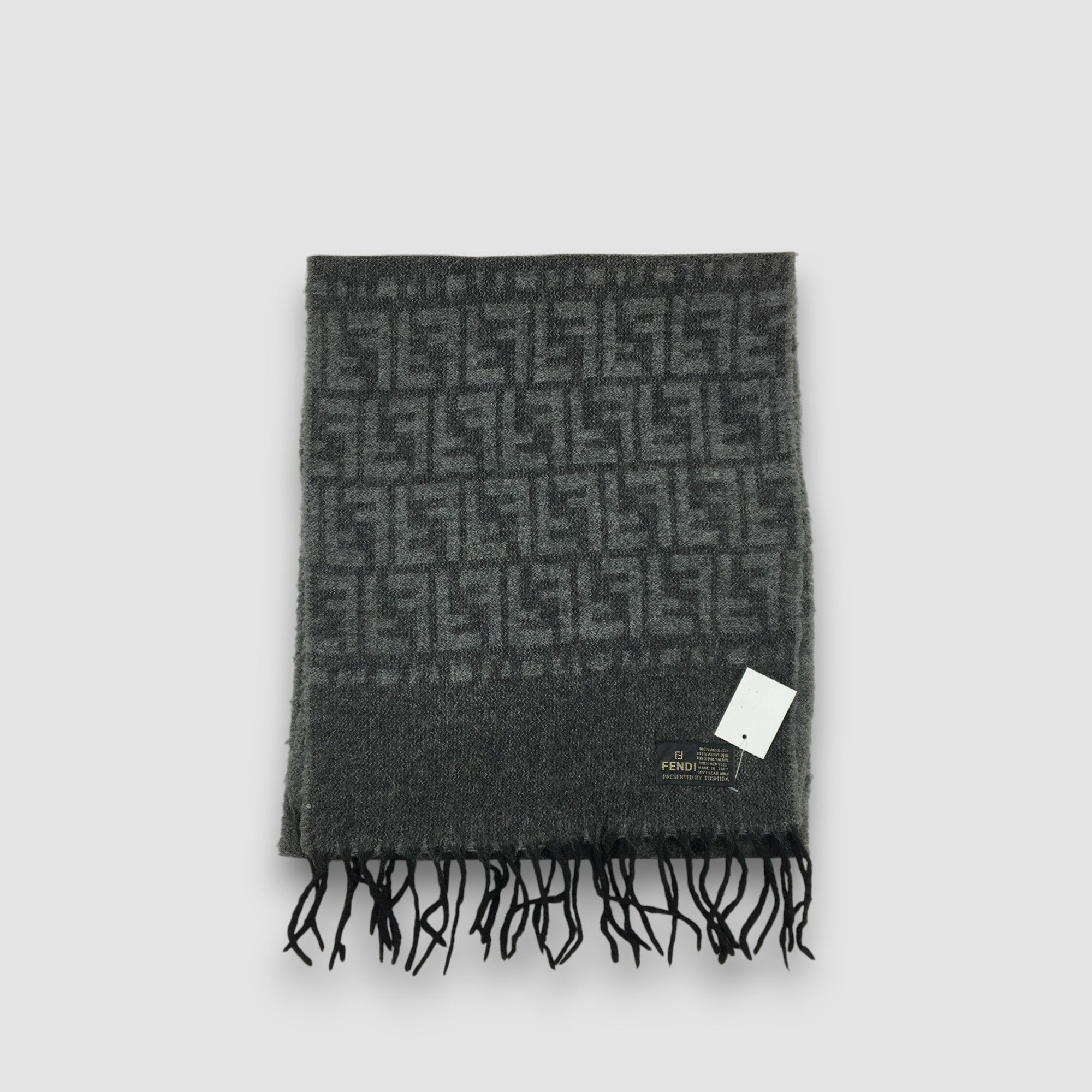 Fendi Vintage Fendi Scarf Muffler FF Zucca Monogram Wool Scarves Size ONE SIZE - 2 Thumbnail