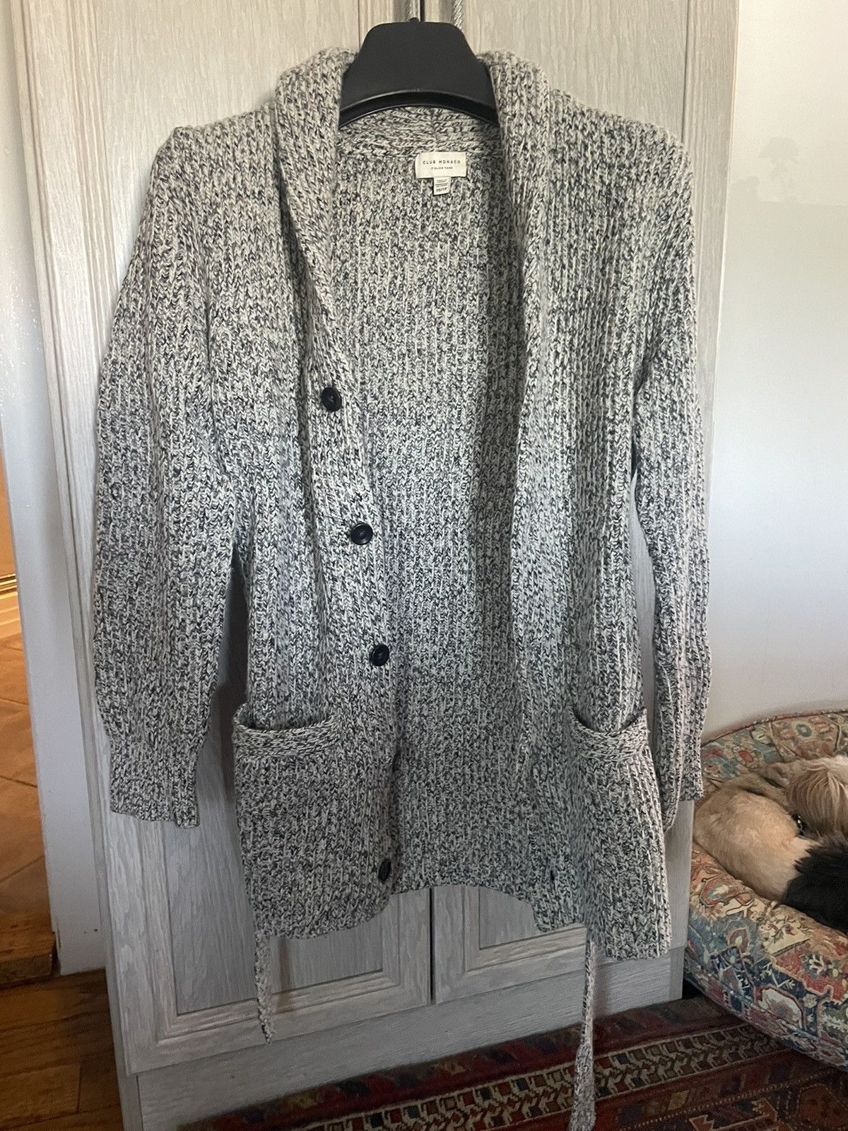 Club Monaco × Vintage Long Belted Marled Cardigan Size US XS / EU 42 / 0 - 5 Thumbnail