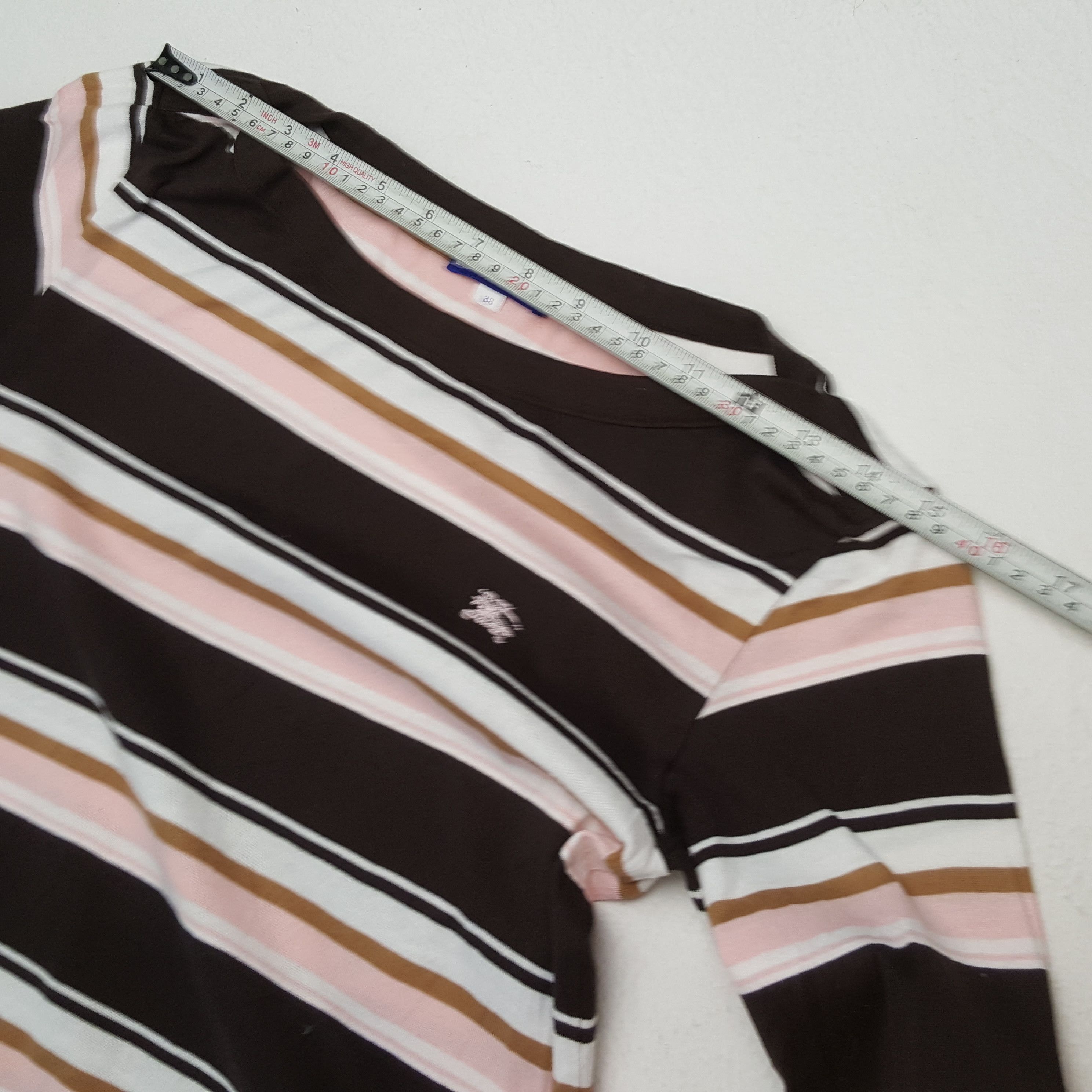 Burberry × Japanese Brand × Vintage BURBERRY LONDON BLUE LABEL Small Logo Stripes Design Tshirt Size XS / US 0-2 / IT 36-38 - 4 Thumbnail