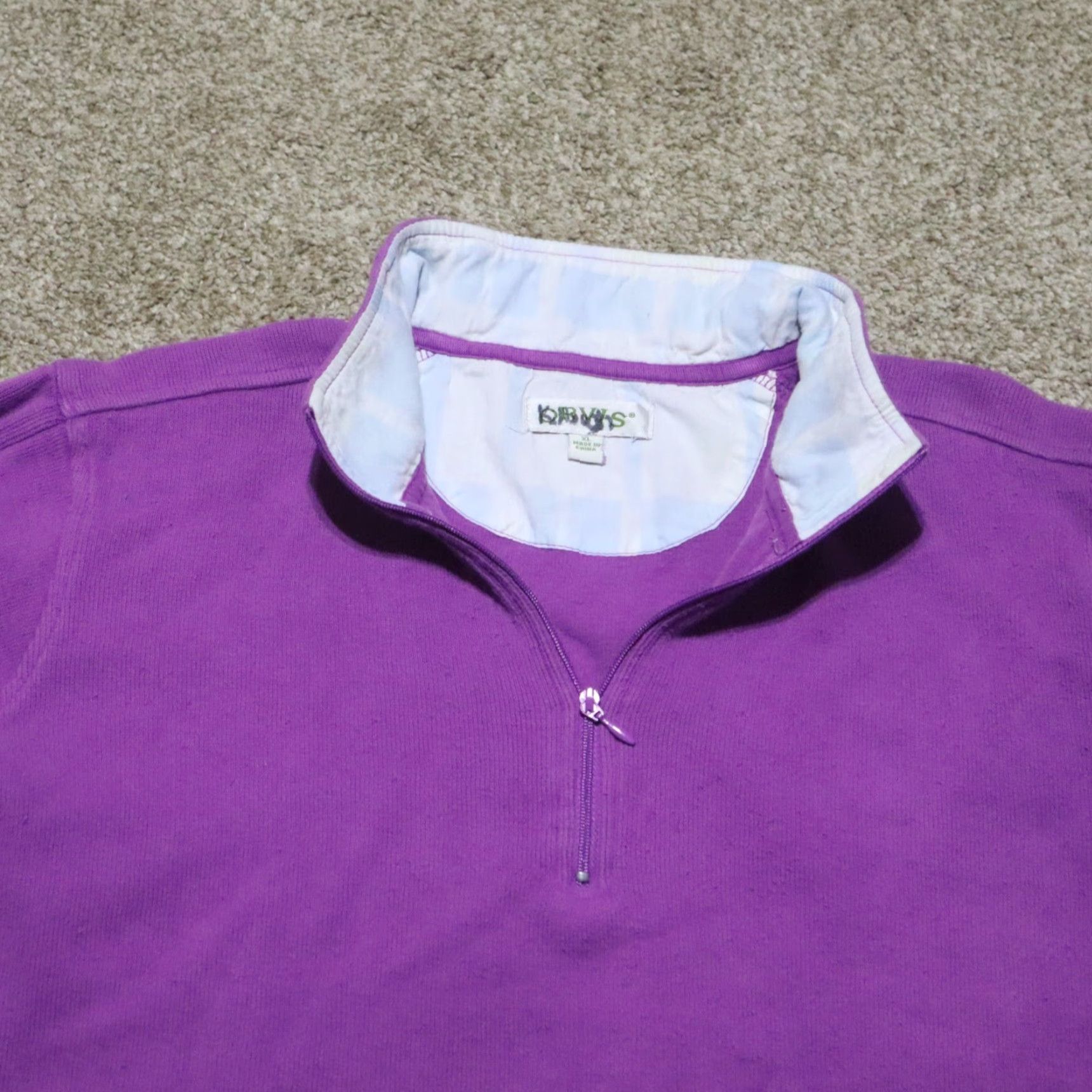 Orvis Orvis Sweater Shirt Women XL Purple Zip Pockets Mock Neck Long Sleeve Pullover Classic 90s Decade Vintage: No Size XL / US 12-14 / IT 48-50 - 2 Thumbnail