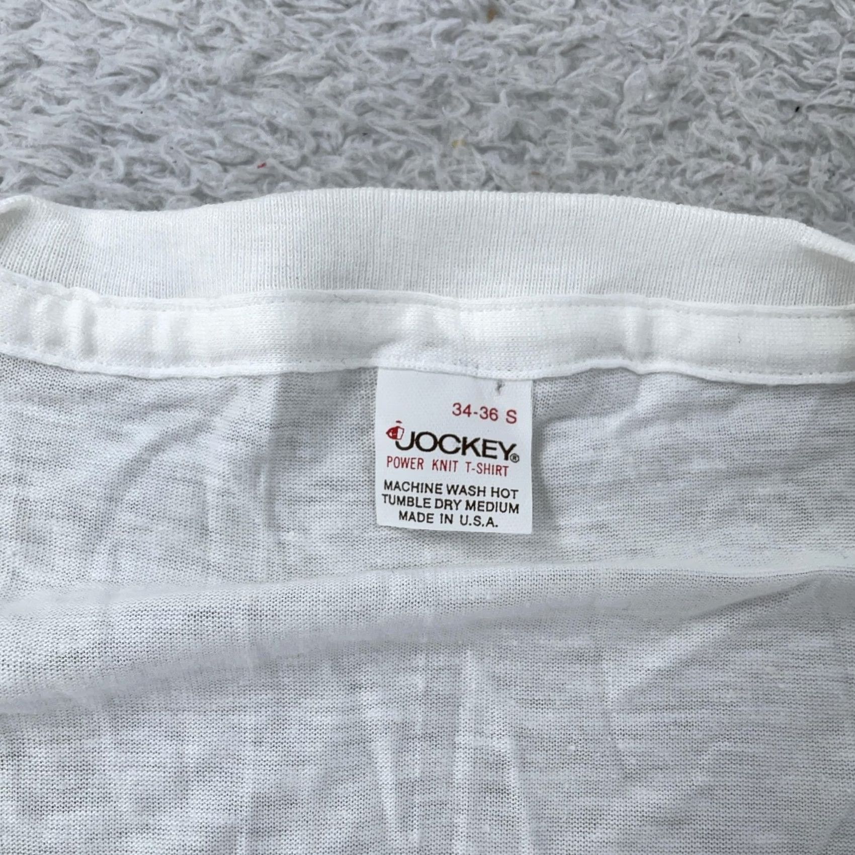 Jockey VINTAGE Jockey White V-Neck Shirt Mens XS Power Knit T-Shirt USA Size US XS / EU 42 / 0 - 7 Thumbnail