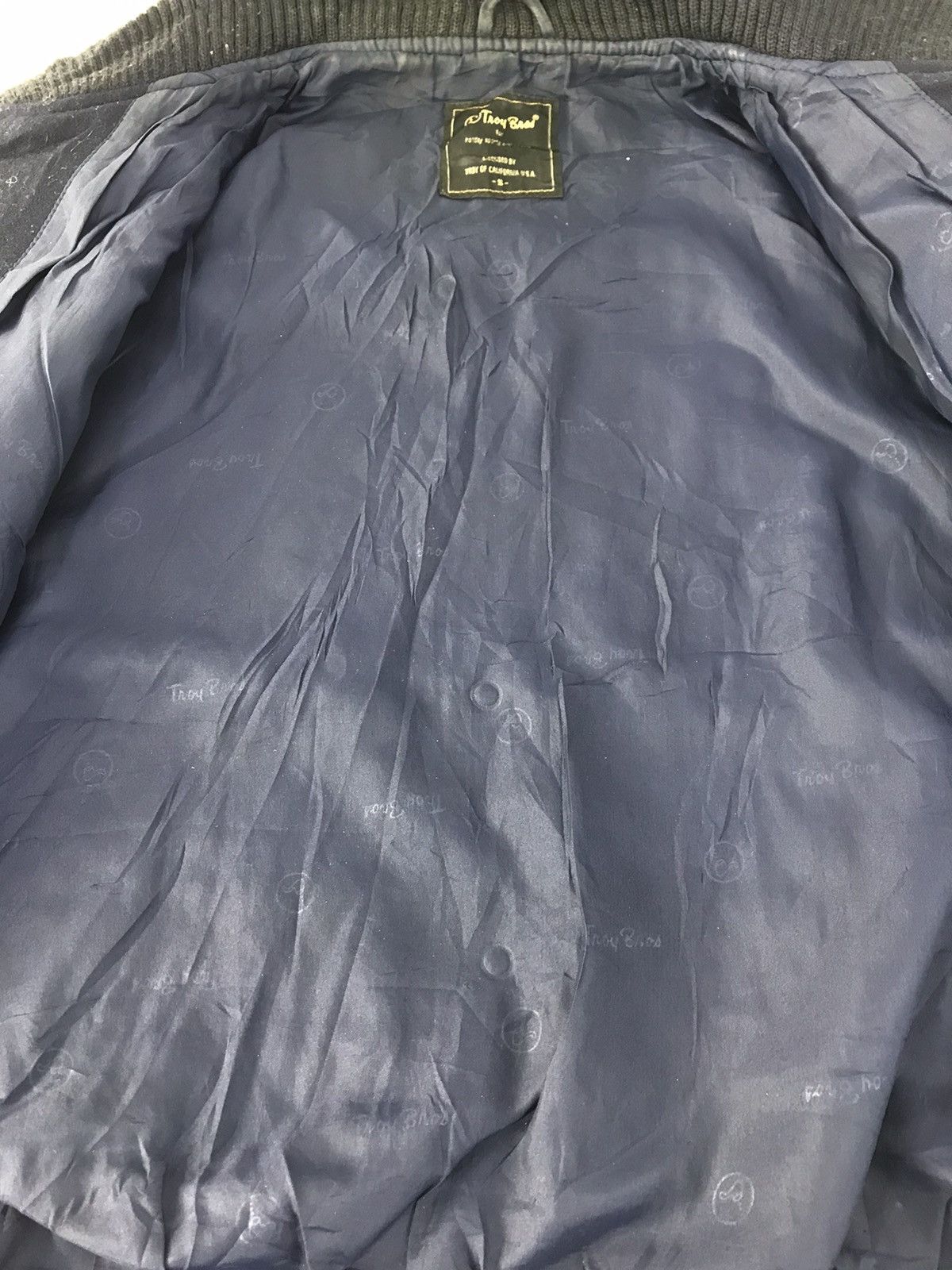 Leather 90s Troy Bros California Varsity Jacket Leather Sleeve Size US S / EU 44-46 / 1 - 5 Thumbnail