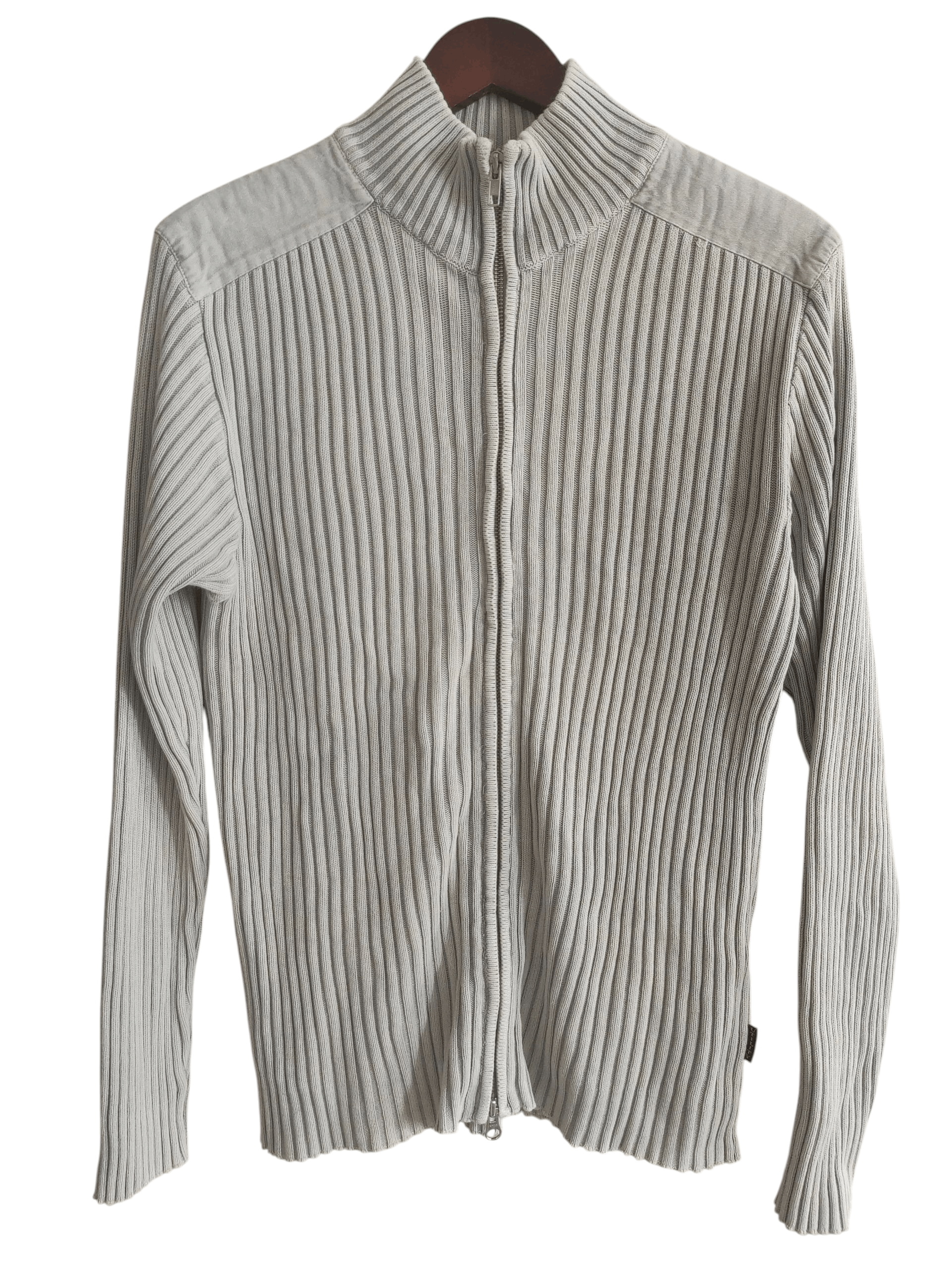 Marlboro Marlboro Classic Y2K Knit Rib Striped Zip Up Sweater Size US M / EU 48-50 / 2 - 1 Thumbnail