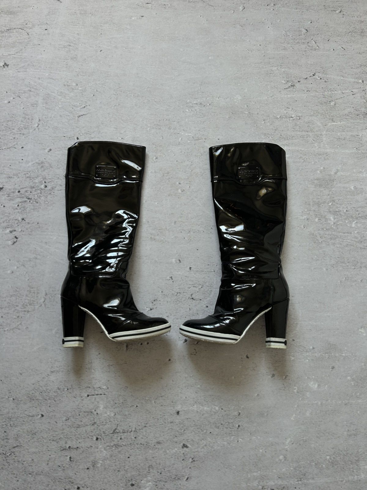 Dolce & Gabbana 💥RARE Vintage Dolce & Gabbana Patent Leather Boots Black💥 Size US 8 / IT 38 - 1 Thumbnail