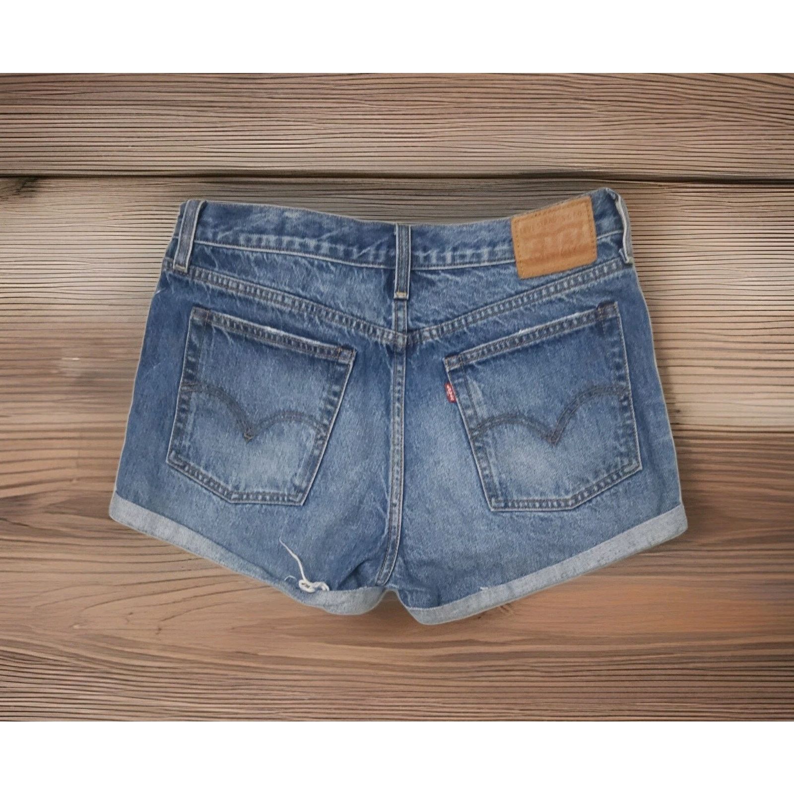 Levi's Levis Shorts White Oak Cone Denim Cuffed Button Fly Festival Size 29" - 3 Thumbnail