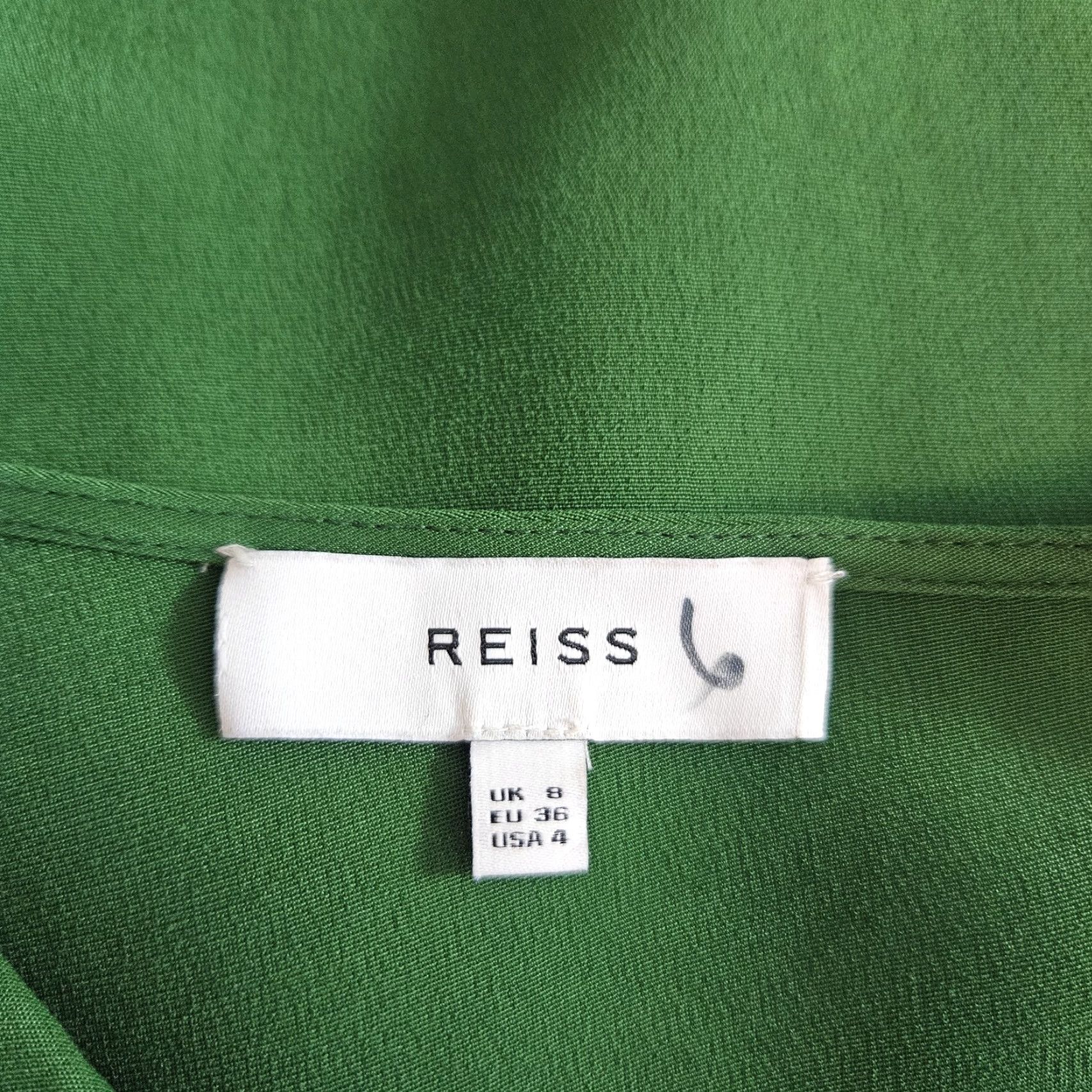 Reiss Reiss Lore Capped Sleeve Dress Solid Green Viscose Sz 4 Women's Knee Length Sheath Dress Size S / US 4 / IT 40 - 5 Thumbnail
