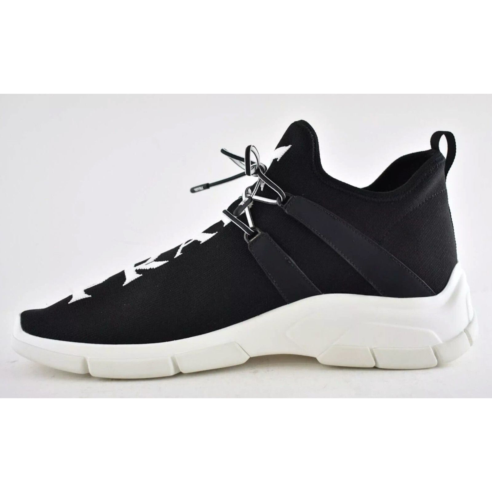 Prada Prada Mens XY Logo Sock Black White Knit Flat Trainer Size US 13 / EU 46 - 9 Thumbnail