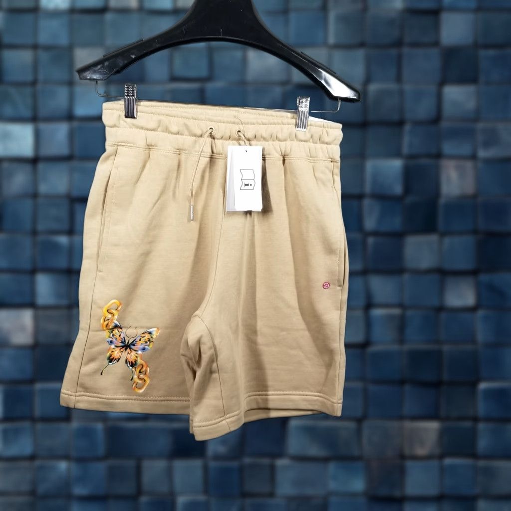 Nike VINTAGE Nike Air Jordan Fleece Shorts Women XS Beige Artist Series Butterfly Activewear NWT Size 26" / US 2 / IT 38 - 1 Thumbnail