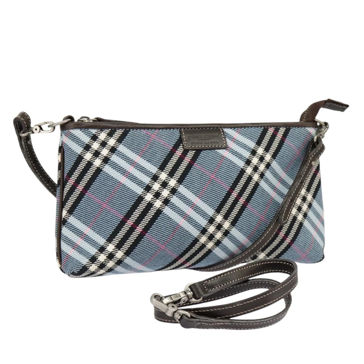 Burberry Nova Check Blue Canvas Shoulder Bag (Pre-Owned) Size ONE SIZE - 1 Thumbnail
