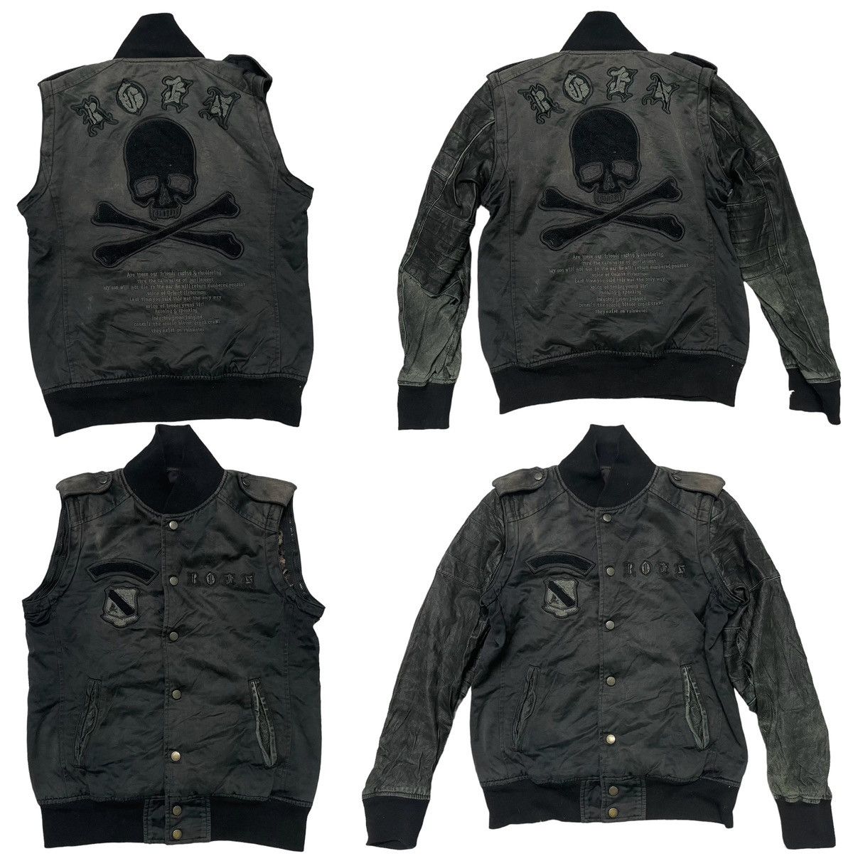 If Six Was Nine 2000s ROEN LEATHER 2 WAY JACKET EMBROIDERED LOGO DISTRESSED Size US S / EU 44-46 / 1 - 1 Thumbnail