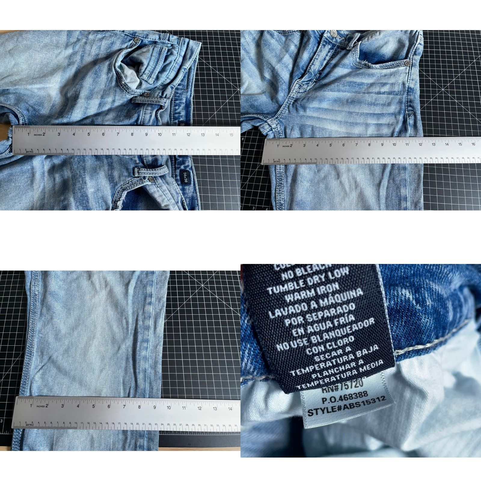 Vintage VINTAGE Buckle BKE Jake Straight Jeans Mens 34 x 36 Light Wash Blue Denim 5-Pocket Zip Fly Regular Rise Mid 10-12in Vintage Men Jeans Mens Boys? Size US 33 - 8 Thumbnail