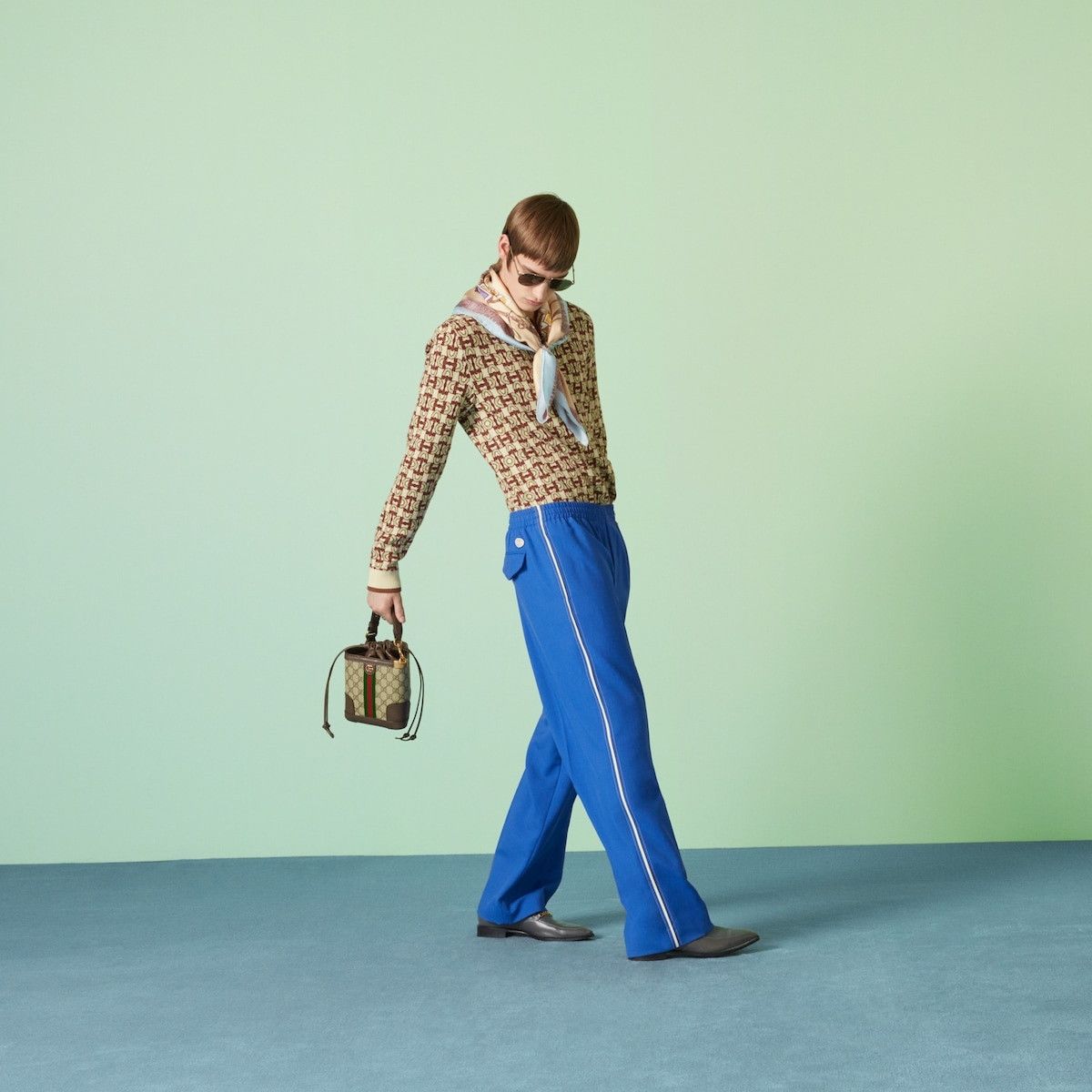 Gucci oc11z1025 Wool Mohair Pant With Interlocking G in Blue Size US 38 / EU 54 - 2 Thumbnail