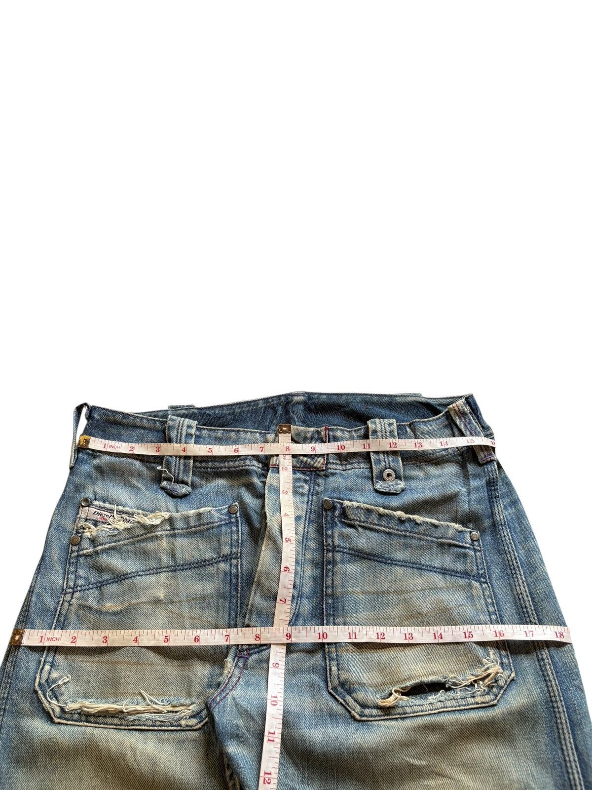Diesel Vintage Diesel Mud Wash Distressed Loose Baggy Jeans Size US 31 - 12 Thumbnail