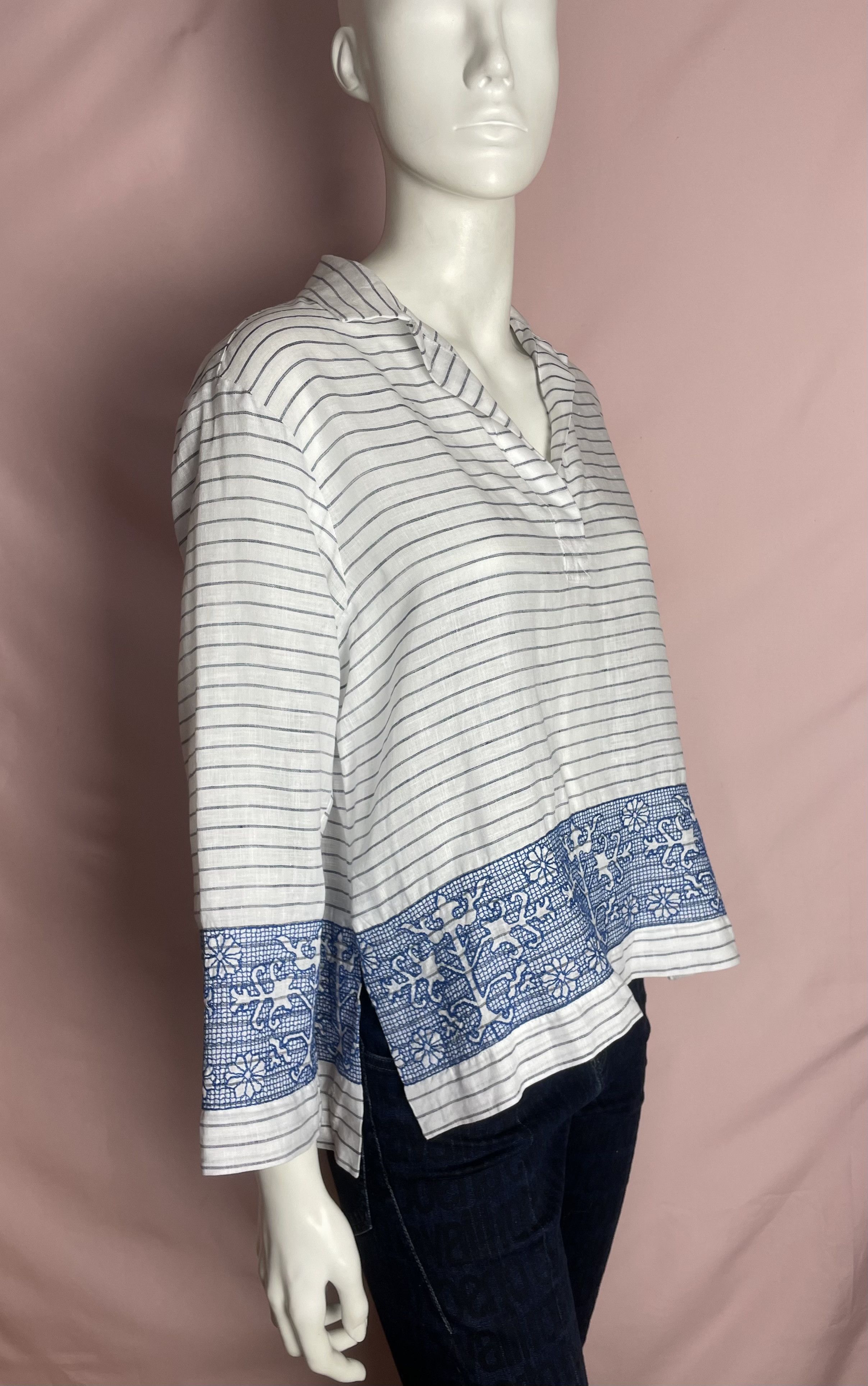 Max Mara Max Mara Pure Linen Striped Tunic Top Size M / US 6-8 / IT 42-44 - 5 Thumbnail