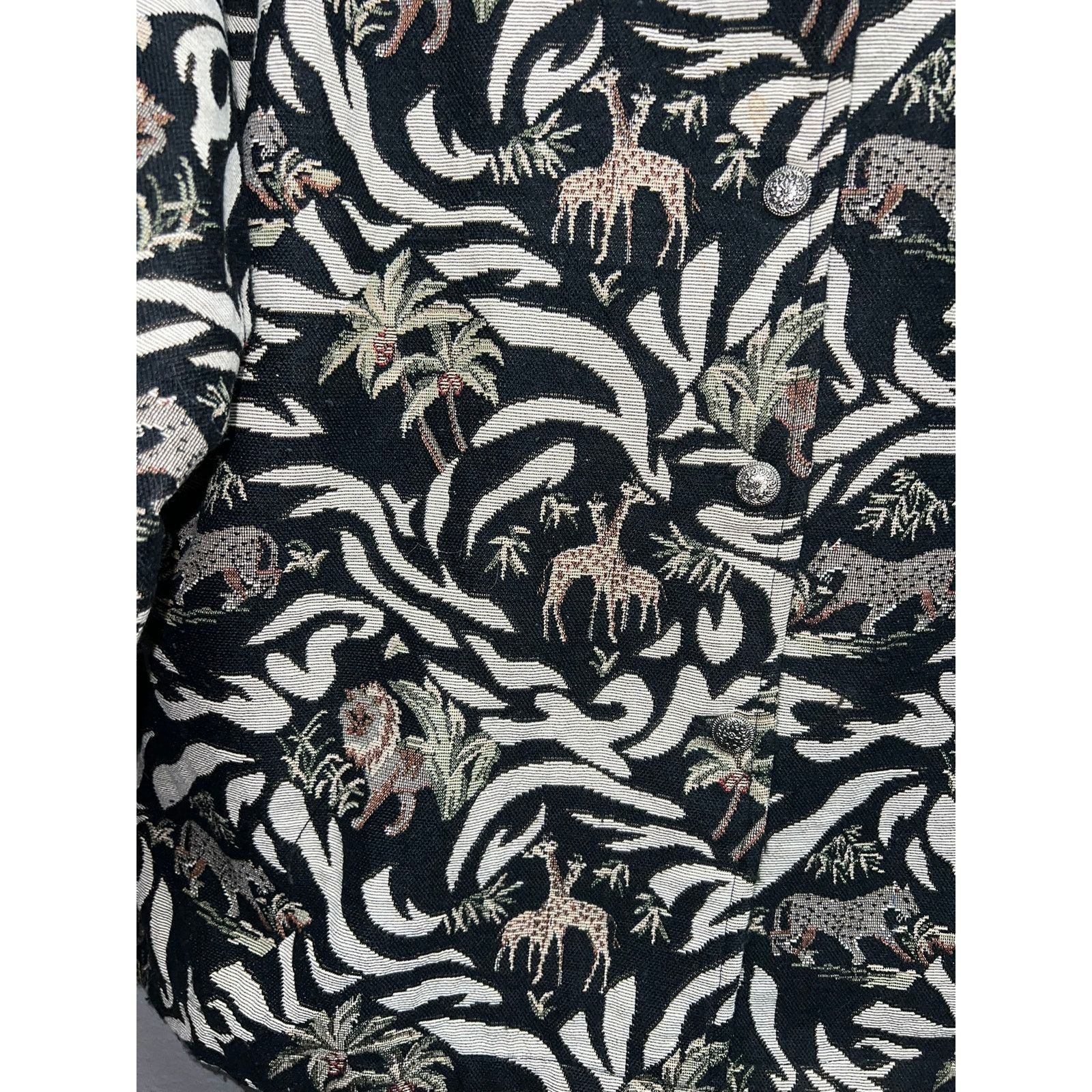 Vintage Womens Vintage Safari Blazer Jacket Tapestry Jacquard XL Size XL / US 12-14 / IT 48-50 - 5 Thumbnail