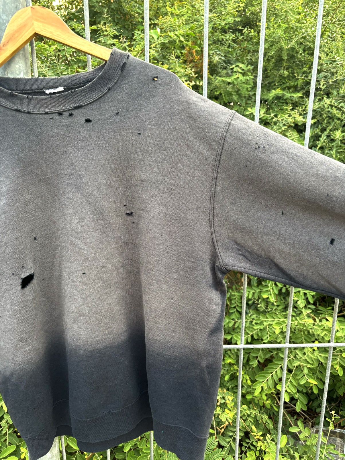 Vintage Thrashed Distressed Sweatshirt Faded Blacl ERD Grunge Size US L / EU 52-54 / 3 - 13 Thumbnail