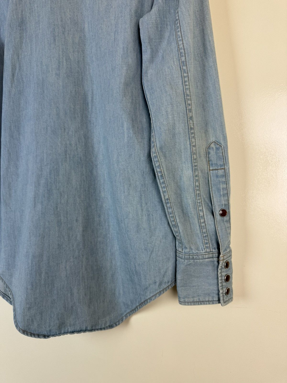 Saint Laurent Paris SAINT LAURENT Denim Light Blue Button Shirt Western Cowboy Size XS / US 0-2 / IT 36-38 - 12 Thumbnail