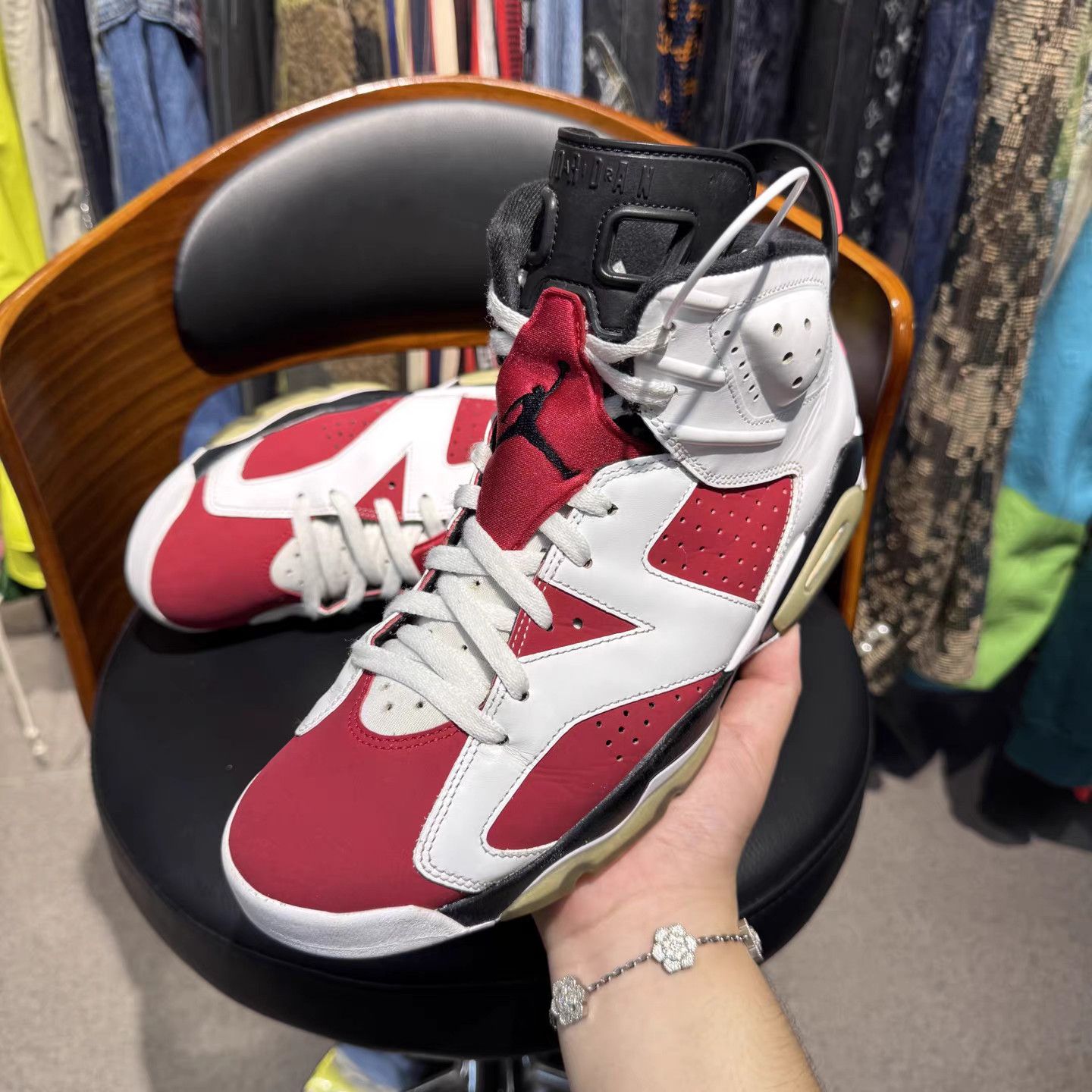 Jordan Brand Air Jordan 6 "Carmine" Basketball Shoes K15 Size US 11.5 / EU 44-45 - 5 Thumbnail