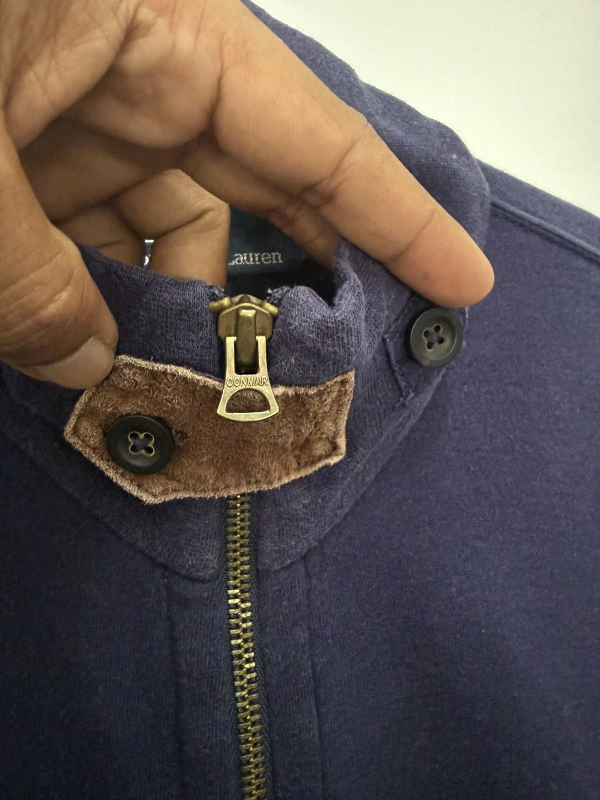 Polo Ralph Lauren 🔥 Polo Ralph Lauren Small Pony Leather Part sweat Jacket -L Size US L / EU 52-54 / 3 - 6 Thumbnail