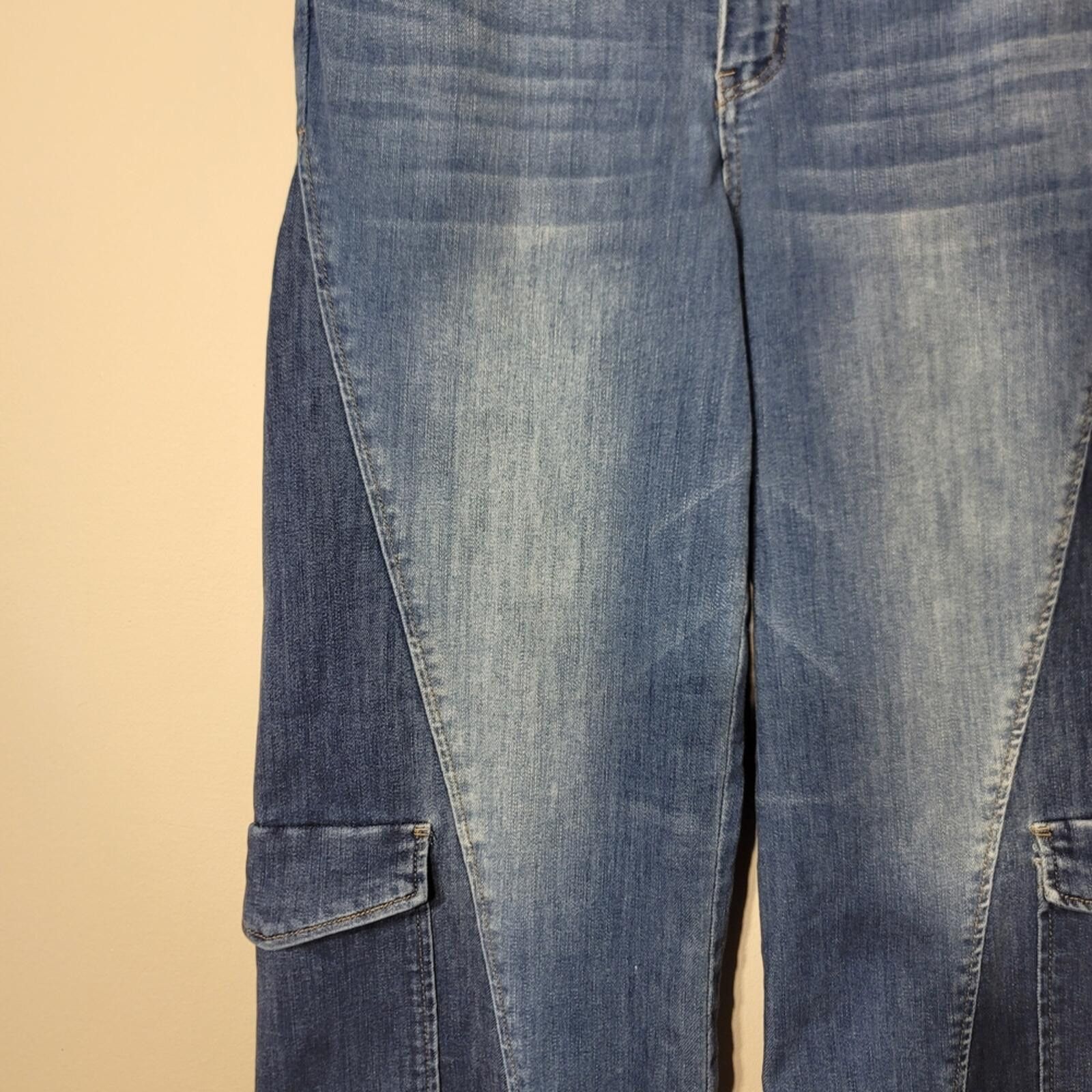 Other Democracy “Ab”solution Skyrise Colorblock Cargo Jeans Sz 8 Size 30" / US 8 / IT 44 - 4 Thumbnail