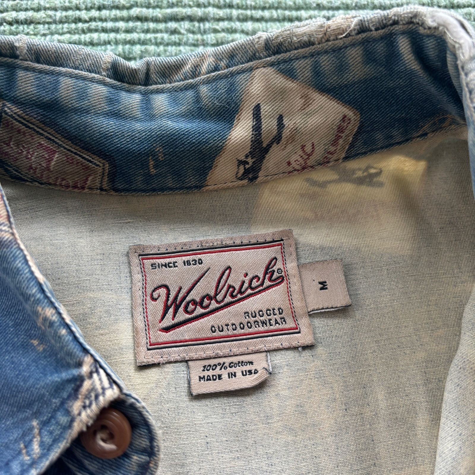 Woolrich Woolen Mills Vintage Woolrich Cotton Aviation Theme Button Up Sz L Size US XL / EU 56 / 4 - 3 Thumbnail