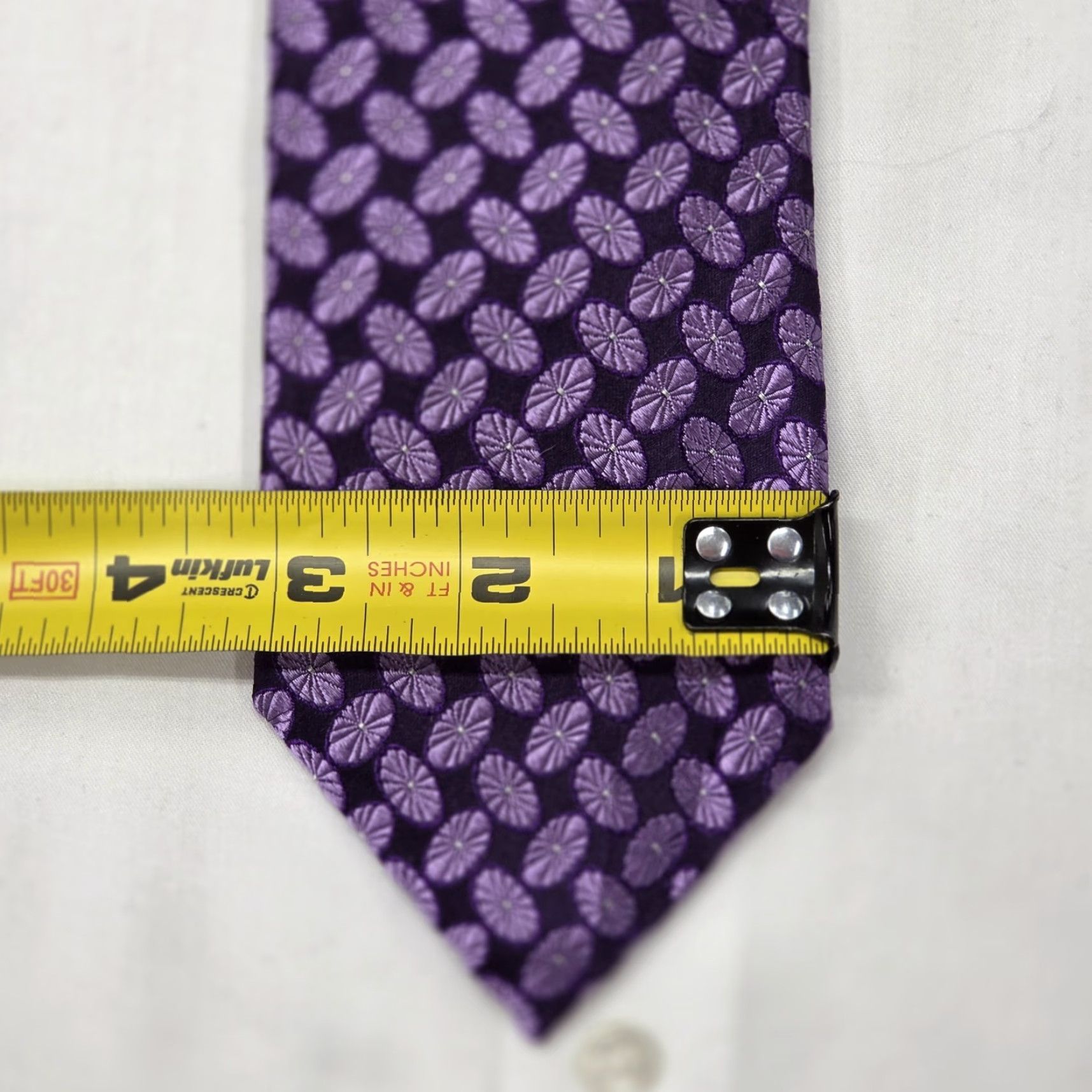 Ike Behar VINTAGE IKE BEHAR Necktie Mens Purple 100% Silk Geometric Preppy EUC Size ONE SIZE - 5 Thumbnail