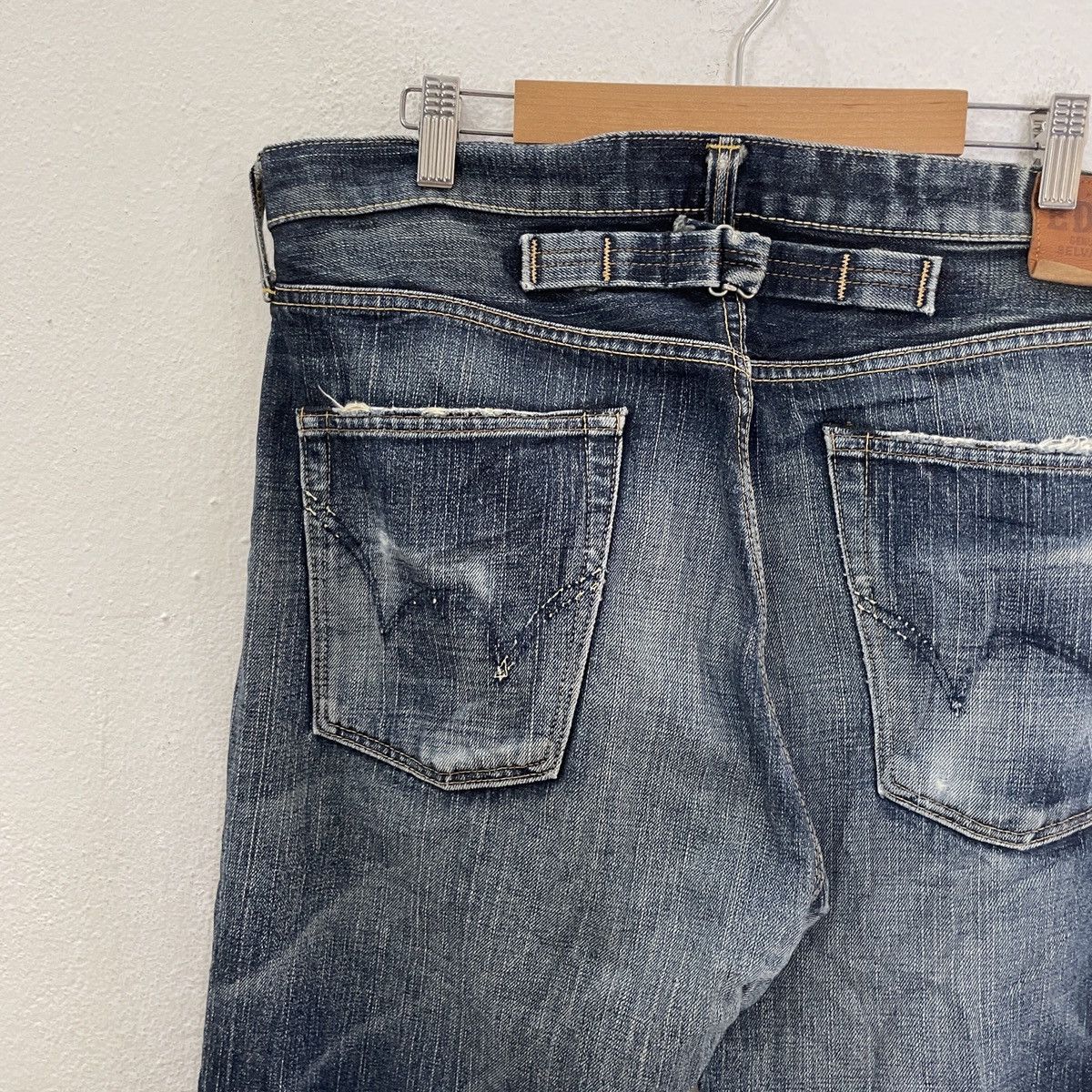 Edwin Redline‼️Vintage Edwin Selvedge Distressed Denim Size US 35 - 9 Thumbnail