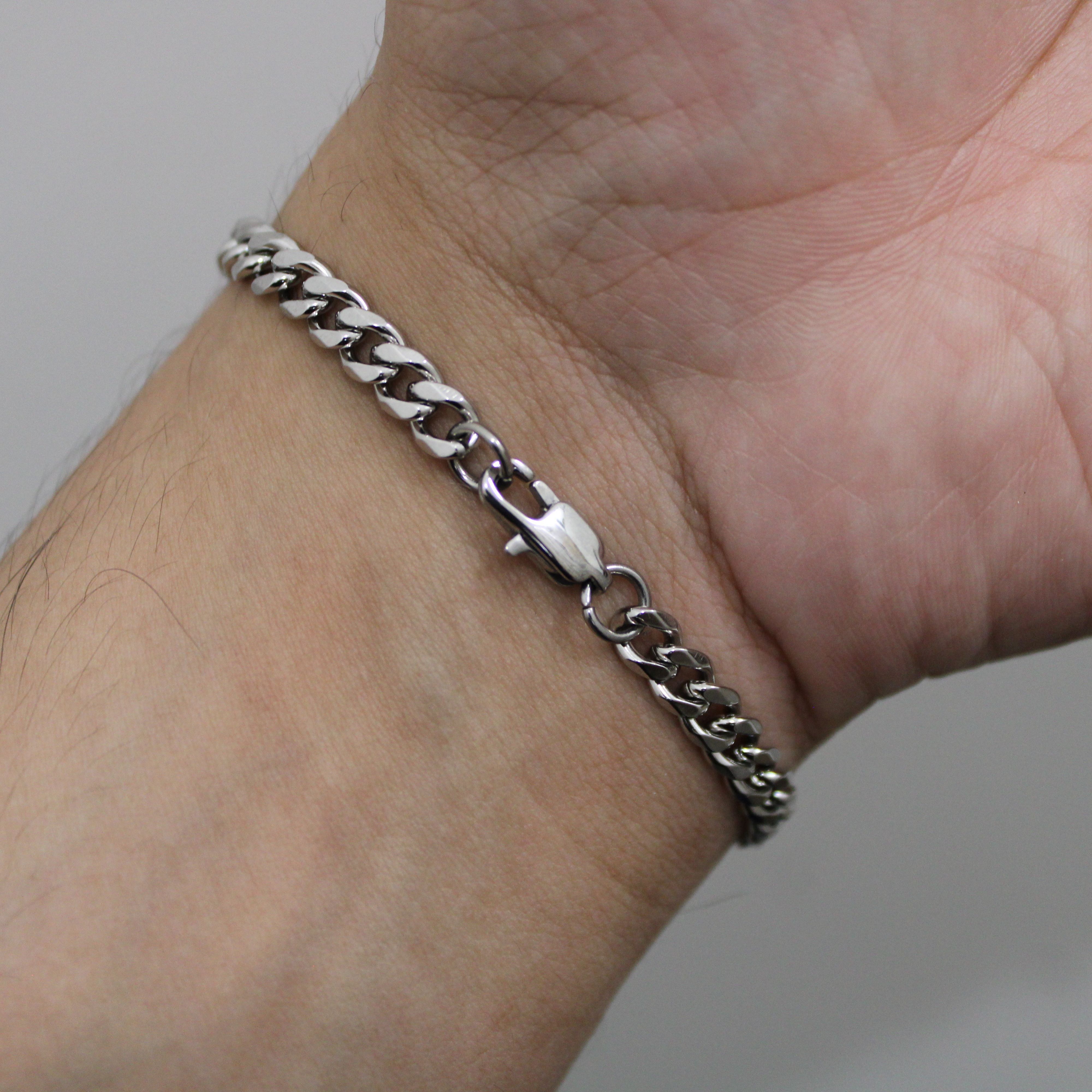 Jewelry Silver 5mm Cuban Link Bracelet 7 / 8 Inch Size ONE SIZE - 4 Thumbnail