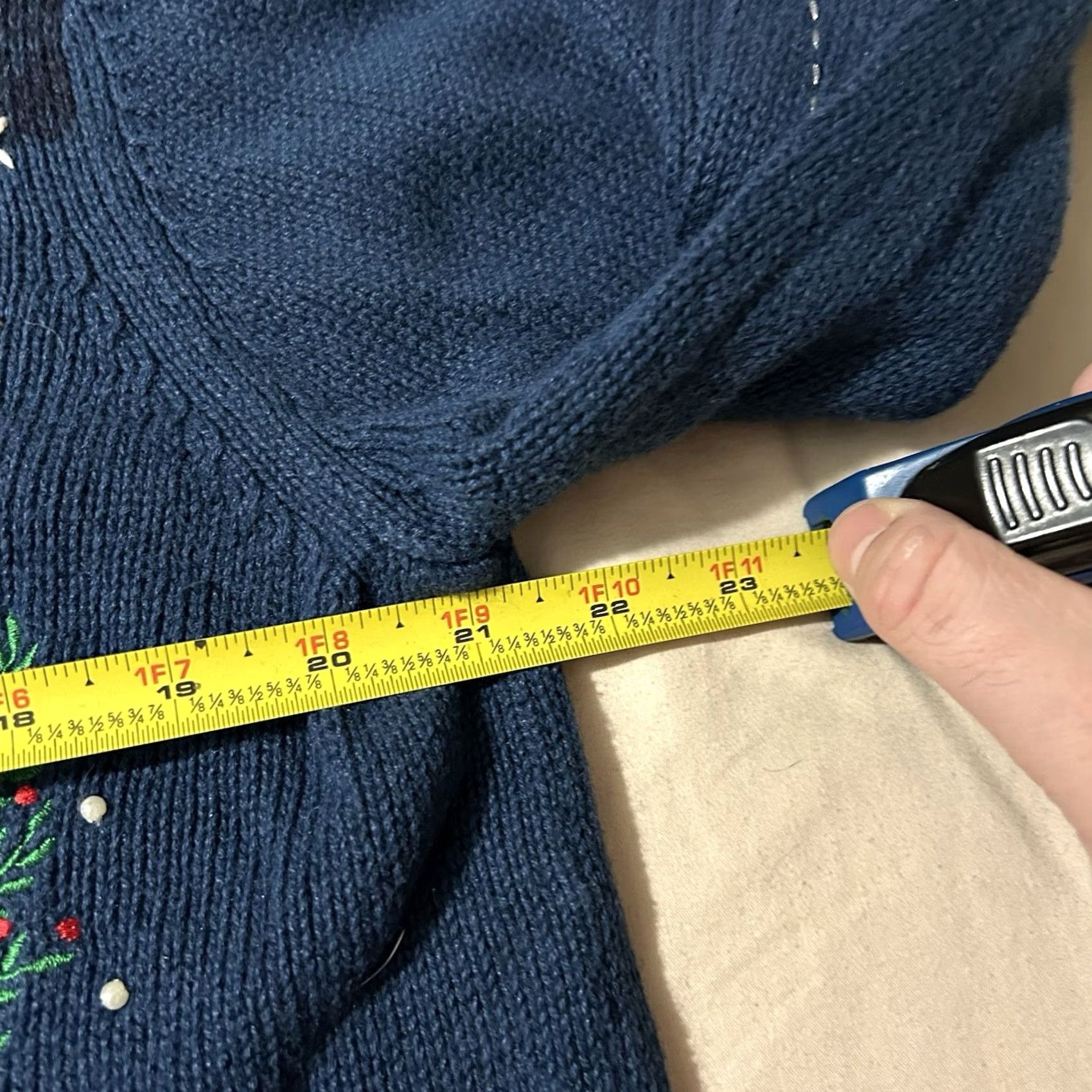 Vintage VINTAGE Reference Point Christmas Cardigan Sweater XL Women Blue 90s Mens? Size XL / US 12-14 / IT 48-50 - 4 Thumbnail