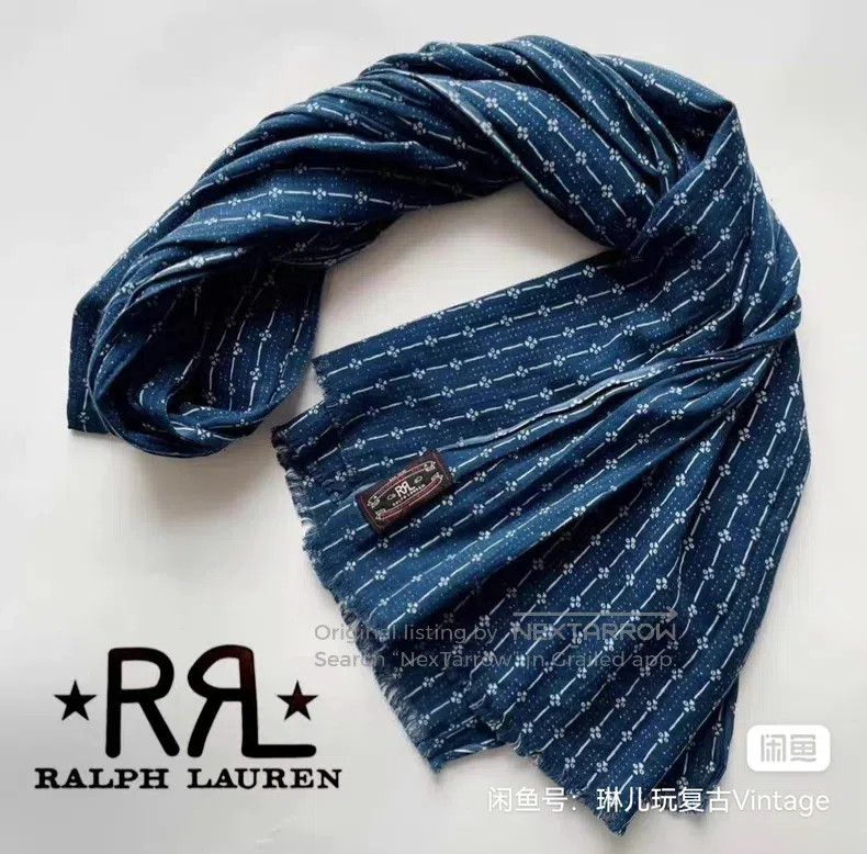 RRL Ralph Lauren RRL Ralph Lauren Blue cat paw striped scarf Size ONE SIZE - 1 Thumbnail