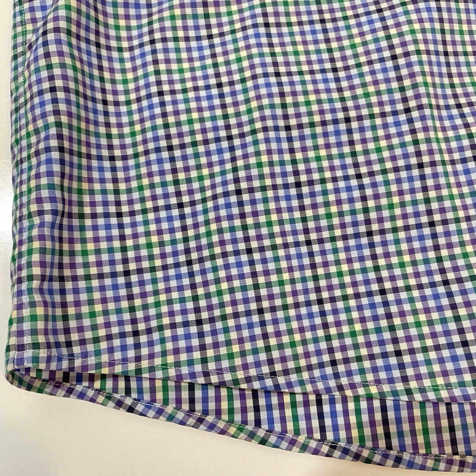 Eton Eton Dress Shirt Men’ XL Blue Green Plaid Fine Twill 44 17.5 Size US XL / EU 56 / 4 - 2 Thumbnail