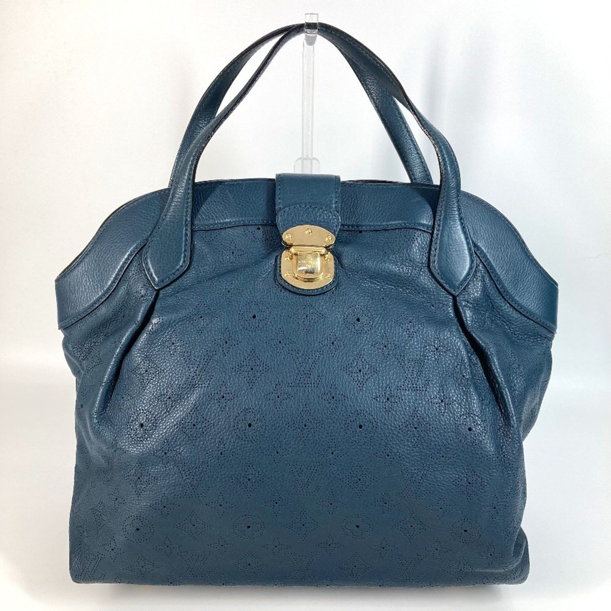 Louis Vuitton M97061 Monogram Empreinte Seal Mm Tote Bag Handbag Leather Women's Blue