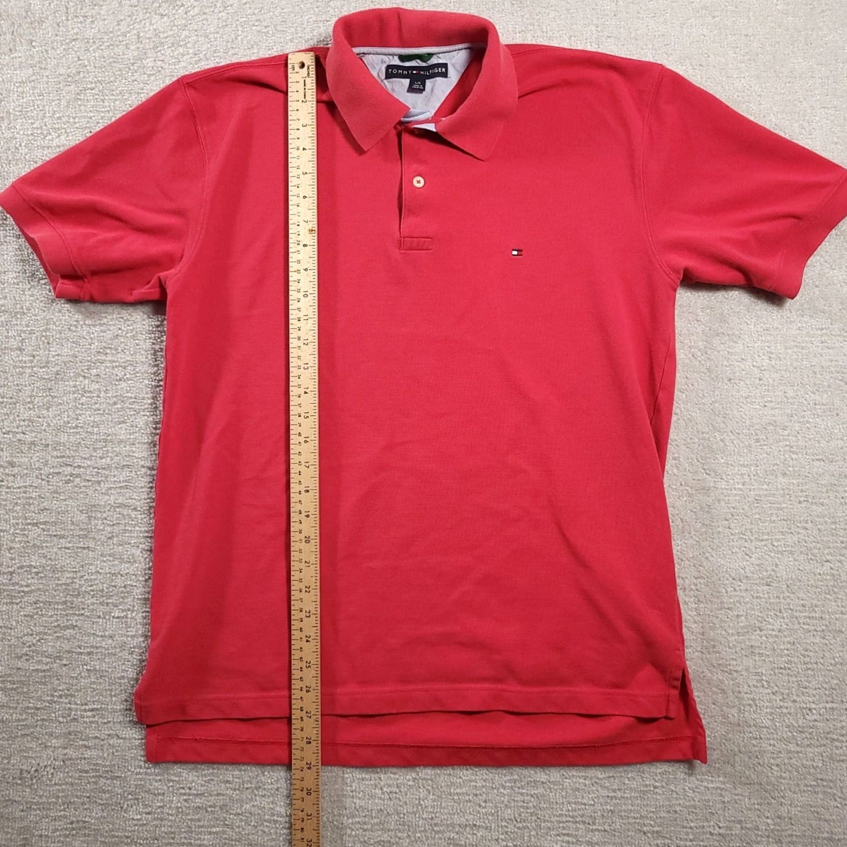 Tommy Hilfiger Tommy Hilfiger Polo Shirt Adult L Red Casual Rugby Flag Logo Mens Shirt Size US L / EU 52-54 / 3 - 5 Thumbnail