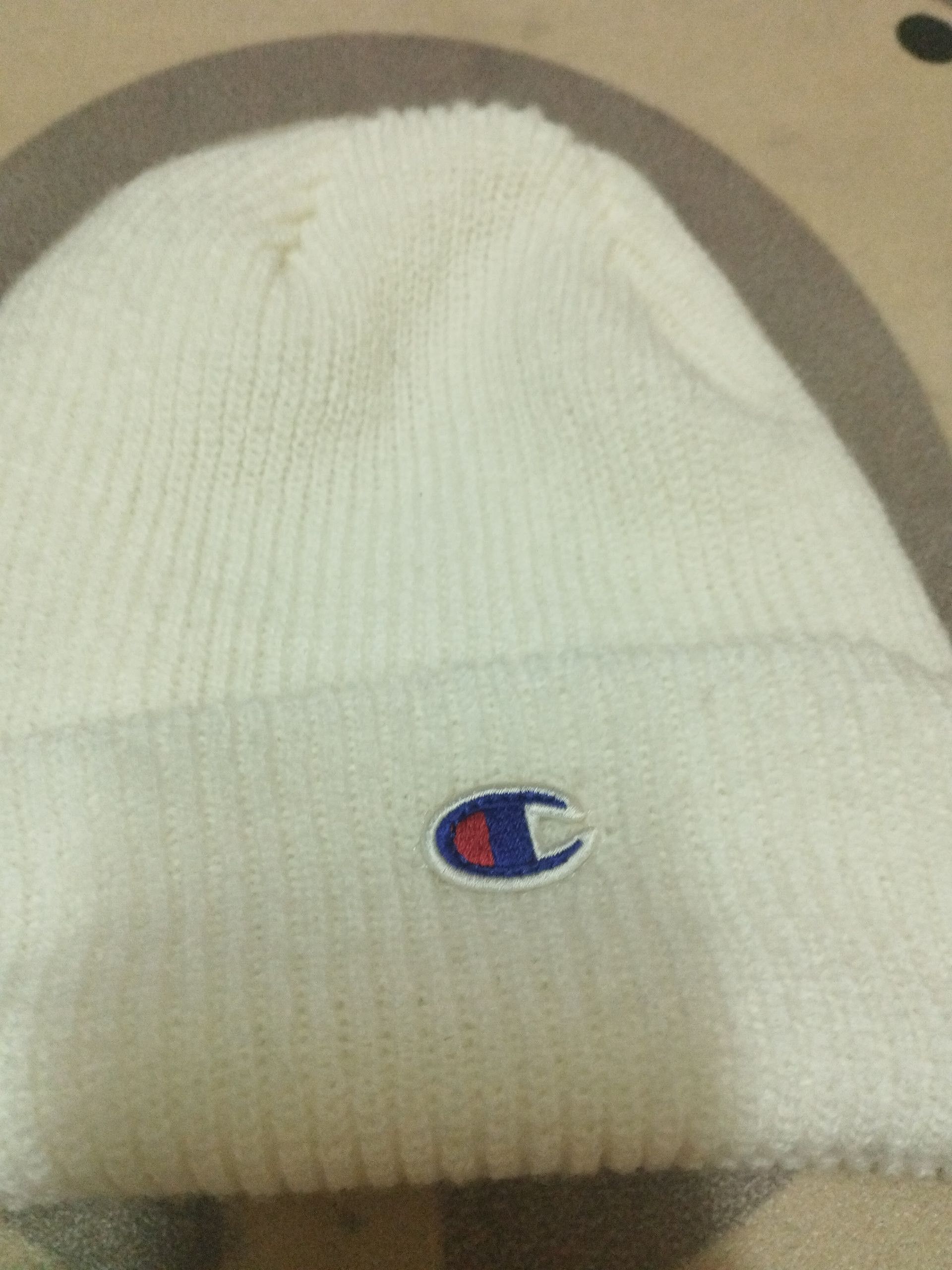 Champion Champion White Knit Beanie – Classic “C” Logo Size ONE SIZE - 3 Thumbnail