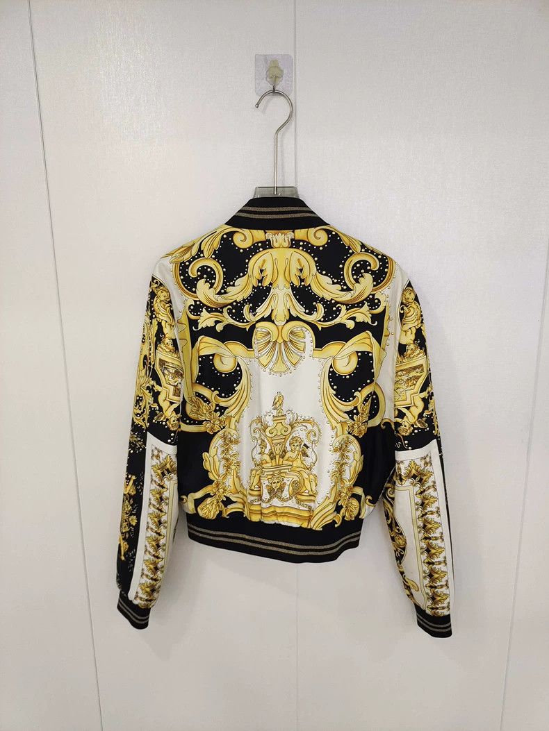 Versace Versace Graphic print zippered five-hat jacket coat Size M / US 6-8 / IT 42-44 - 2 Thumbnail