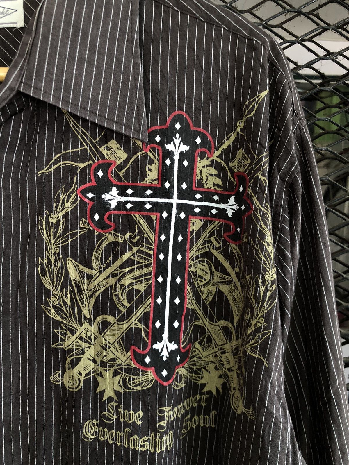 Japanese Brand EIGHTY EIGHT LONG SLEEVE BUTTON SHIRT CHROMEHEARTSTYLE Size US XL / EU 56 / 4 - 3 Thumbnail
