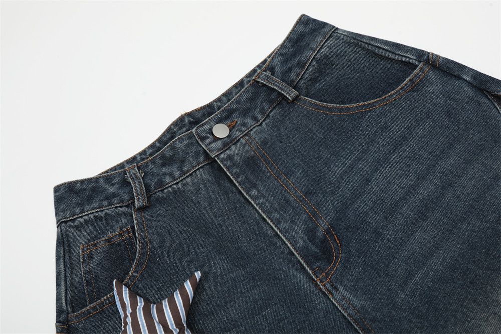 Japanese Brand × Jean Men's street trend wide leg star decorated scimitar jeans Size US 32 / EU 48 - 3 Thumbnail