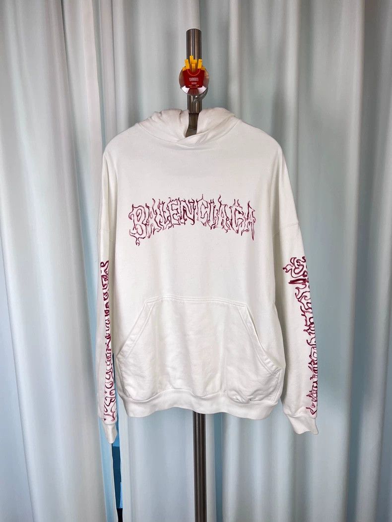 Balenciaga Balenciaga Dragon flame metal hooded sweater hoodie Size US S / EU 44-46 / 1 - 1 Thumbnail