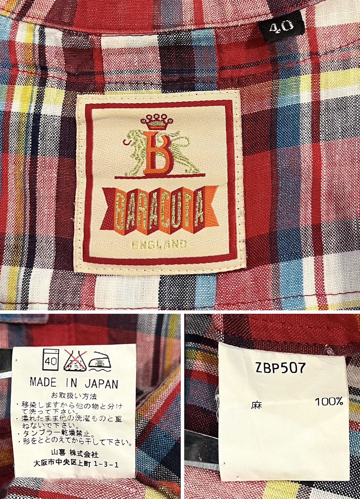Baracuta VINTAGE BARACUTA MADRAS CHECK PATTERN HEMP SAIL SHIRT Size US L / EU 52-54 / 3 - 5 Thumbnail