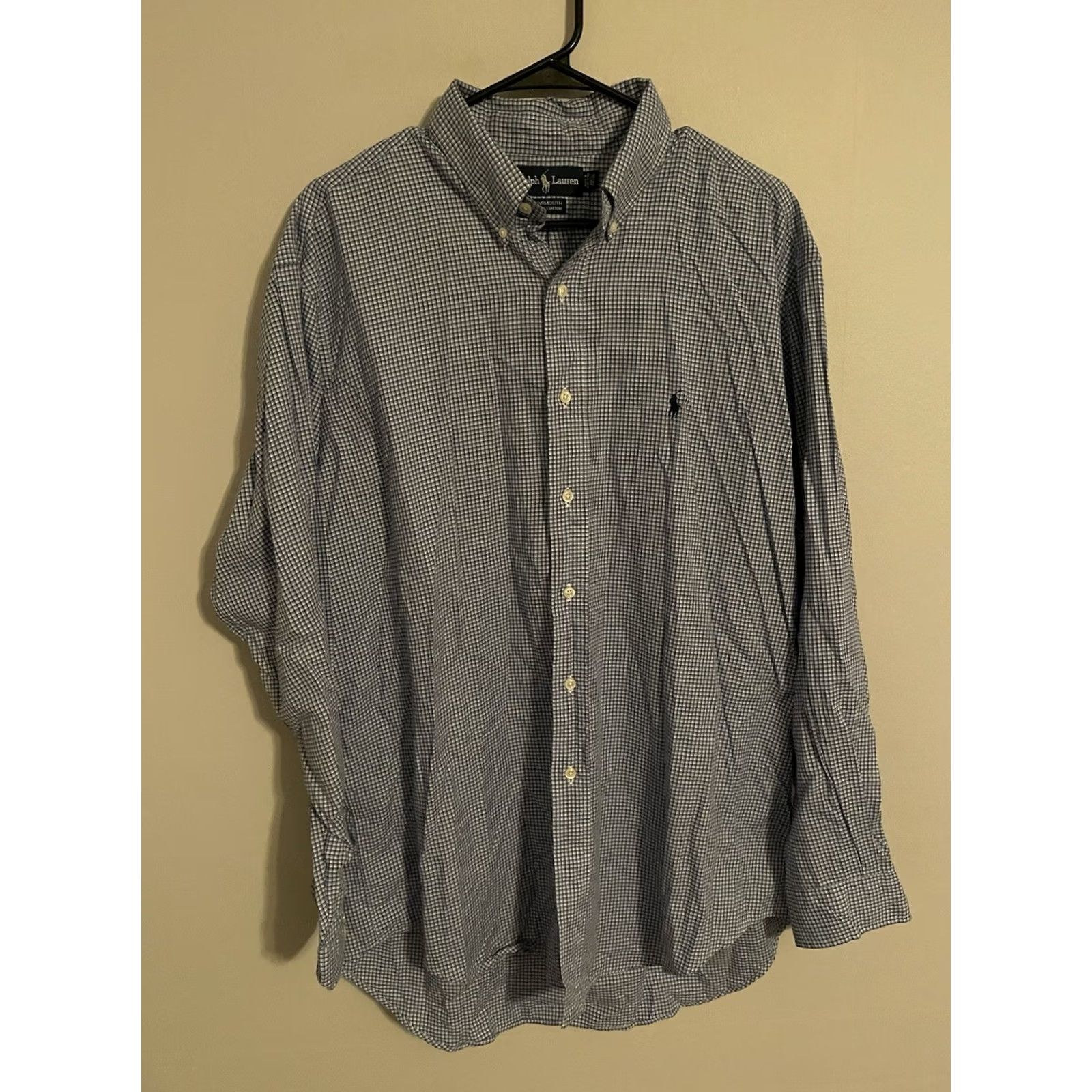 Polo Ralph Lauren Polo Ralph Lauren Blue Check Button Up Dress Shirt Men's 16.5 34/35 Yarmouth Size 46R - 3 Thumbnail