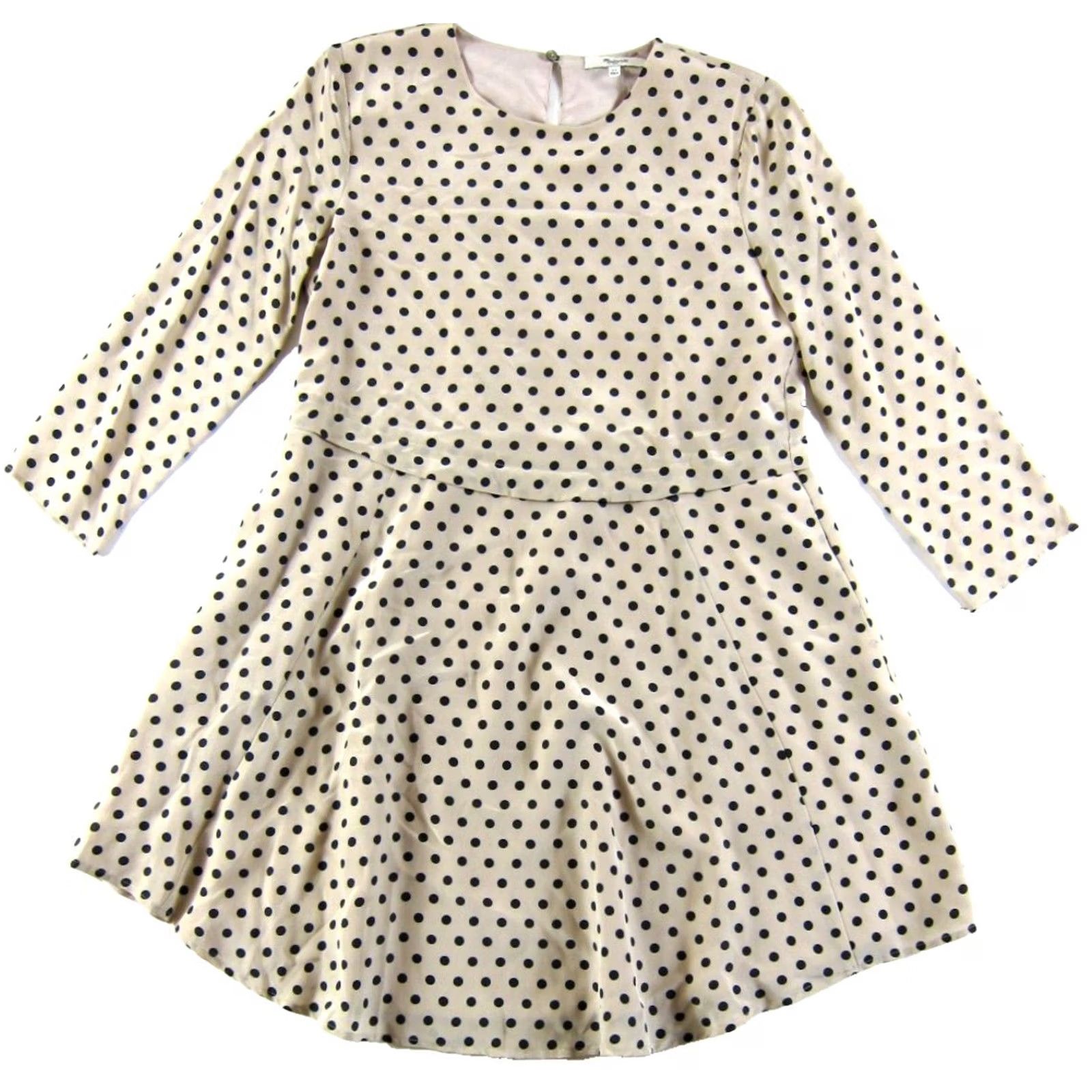 Madewell Madewell Black Ivory Polka Dot Pocket Ruffle Sleeve Smock Dress XL Size XS / US 0-2 / IT 36-38 - 2 Thumbnail