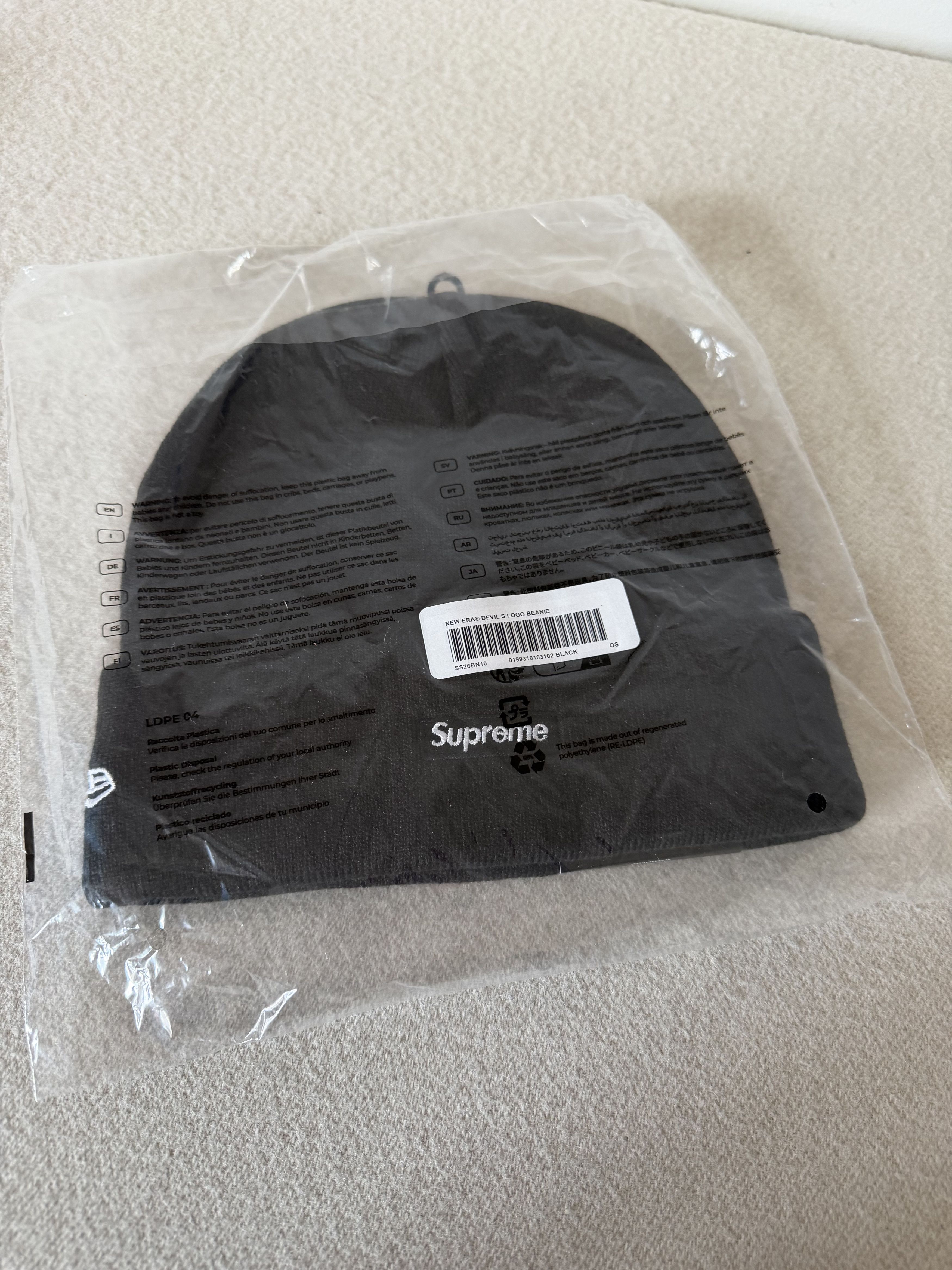 New Era × Supreme Supreme New Era Devil S Logo Beanie in Black Orange Size ONE SIZE - 2 Thumbnail