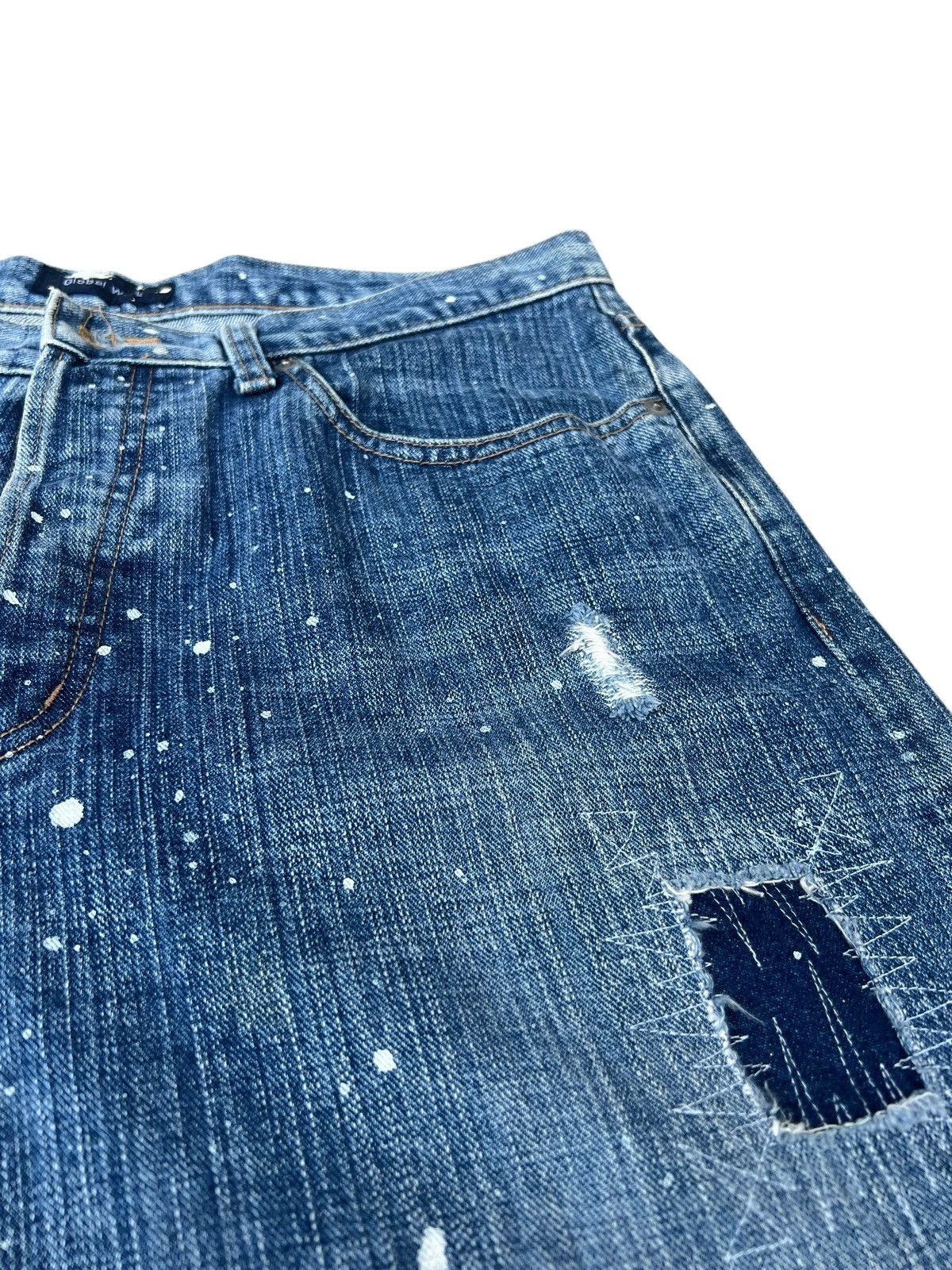 Global Work Global Work Painter Distressed Patchwork Denim Jeans Size US 34 / EU 50 - 11 Thumbnail