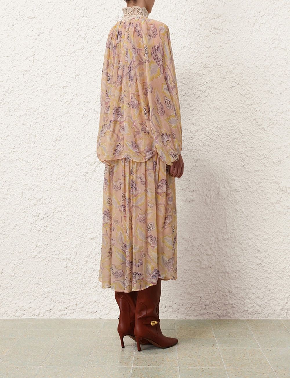 Zimmermann oc11z0825 Illustration Lace Edge Dress in Multicolor Size L / US 10 / IT 46 - 4 Thumbnail