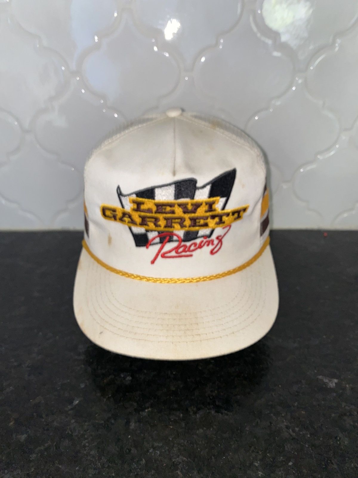 NASCAR Vintage 80s Levi Garrett racing trucker hat Size ONE SIZE - 1 Thumbnail