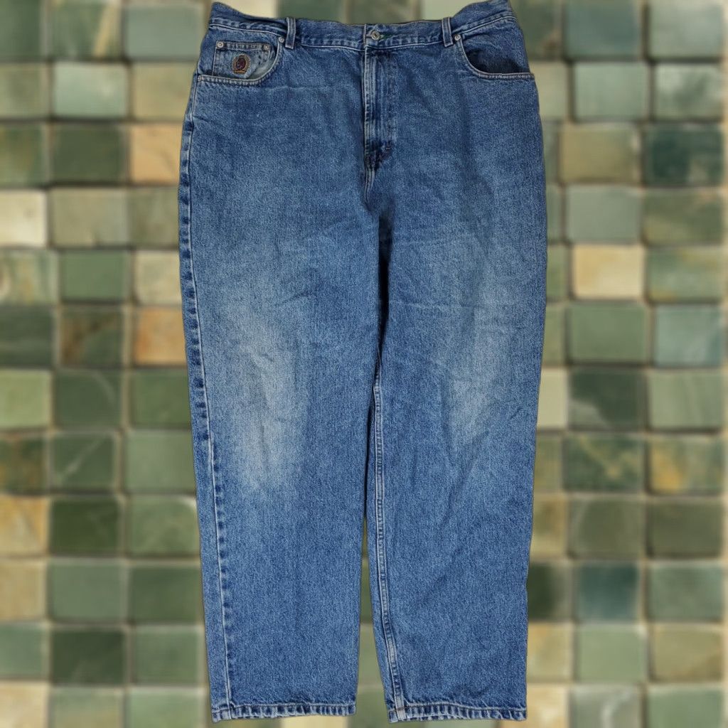 Tommy Hilfiger VINTAGE Tommy Hilfiger Jeans Baggy Wide-Leg Mens 38x30 Blue 90s Y2K Size US 38 / EU 54 - 1 Thumbnail