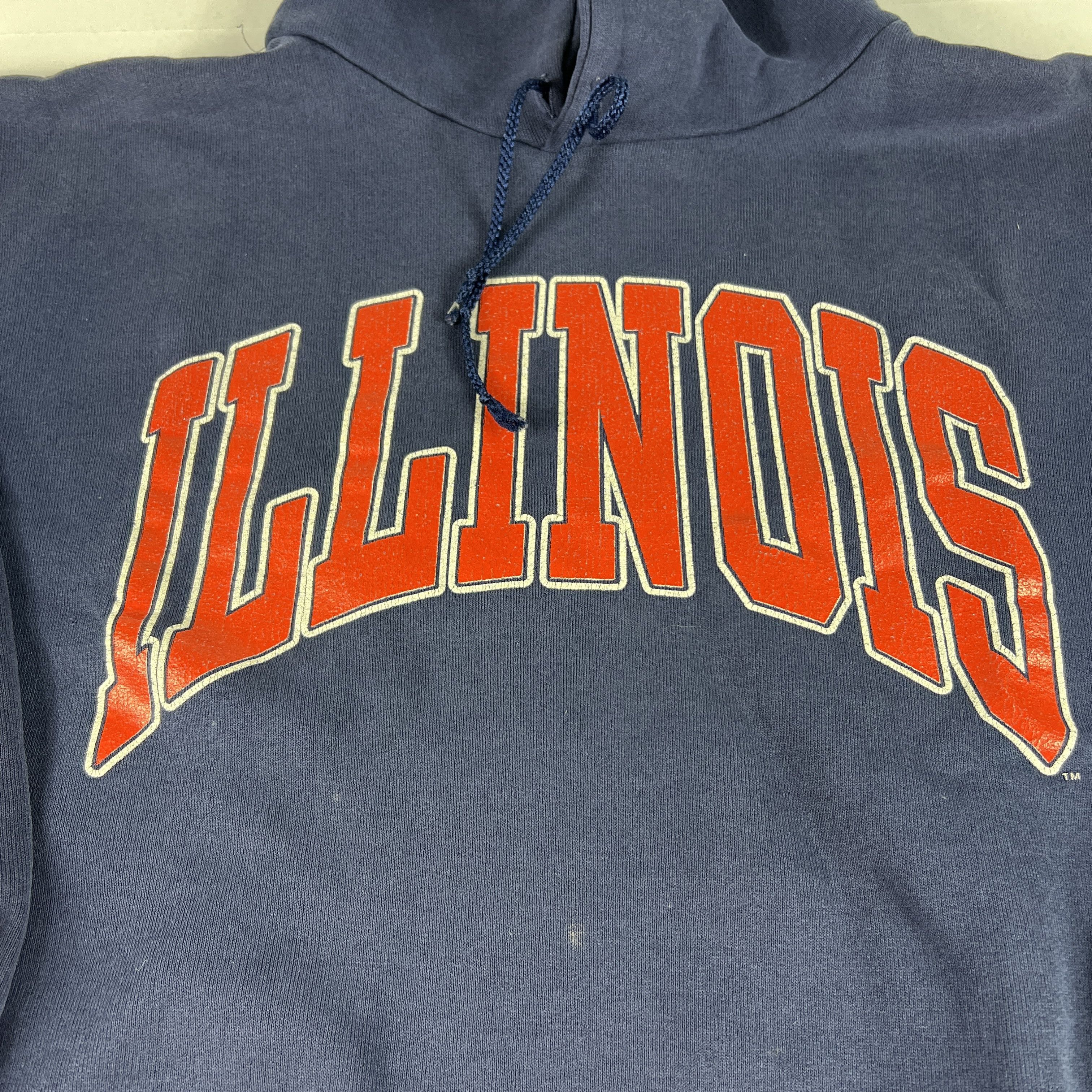 NCAA × Vintage VTG 90s Illinois Fighting Illini Sweatshirt Blue Fade Hoodie Size US L / EU 52-54 / 3 - 8 Thumbnail