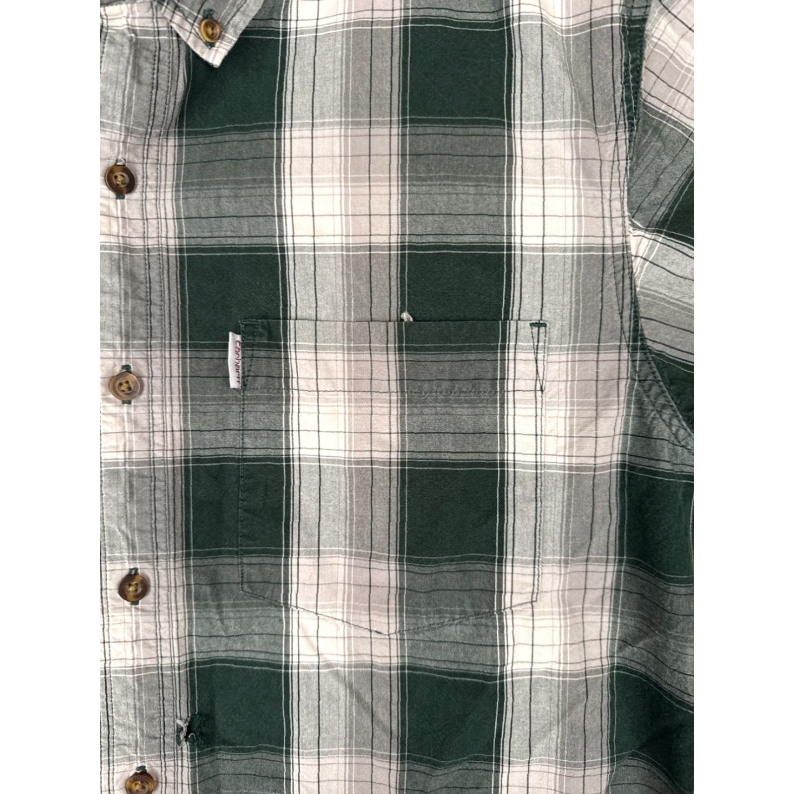 Carhartt Carhartt Shirt Men Large Green Plaid 100% Cotton Button Up Long Sleeve Casual Workwear Outdoor Mens Shirt Size US L / EU 52-54 / 3 - 7 Thumbnail